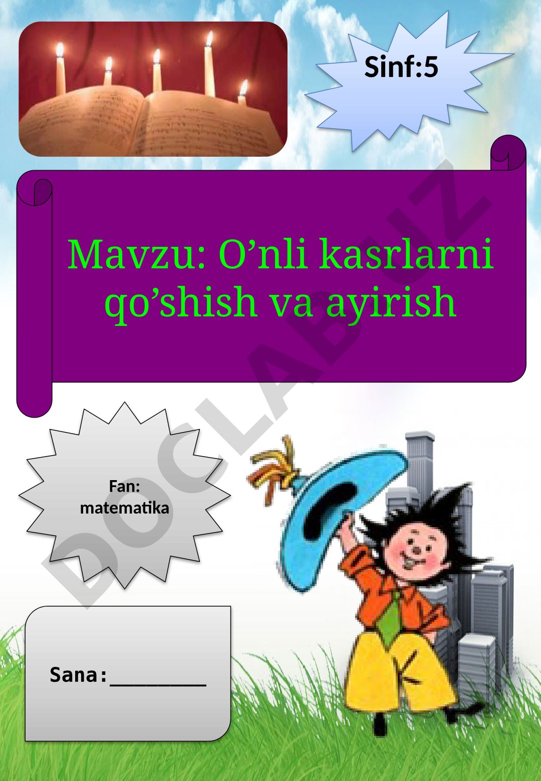 O'nli kasrlarni qo'shish va ayirish