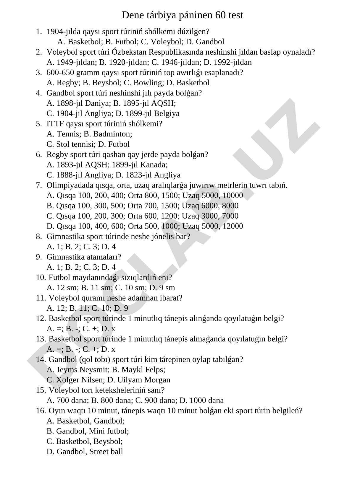 Dene tárbiya páninen 60 test