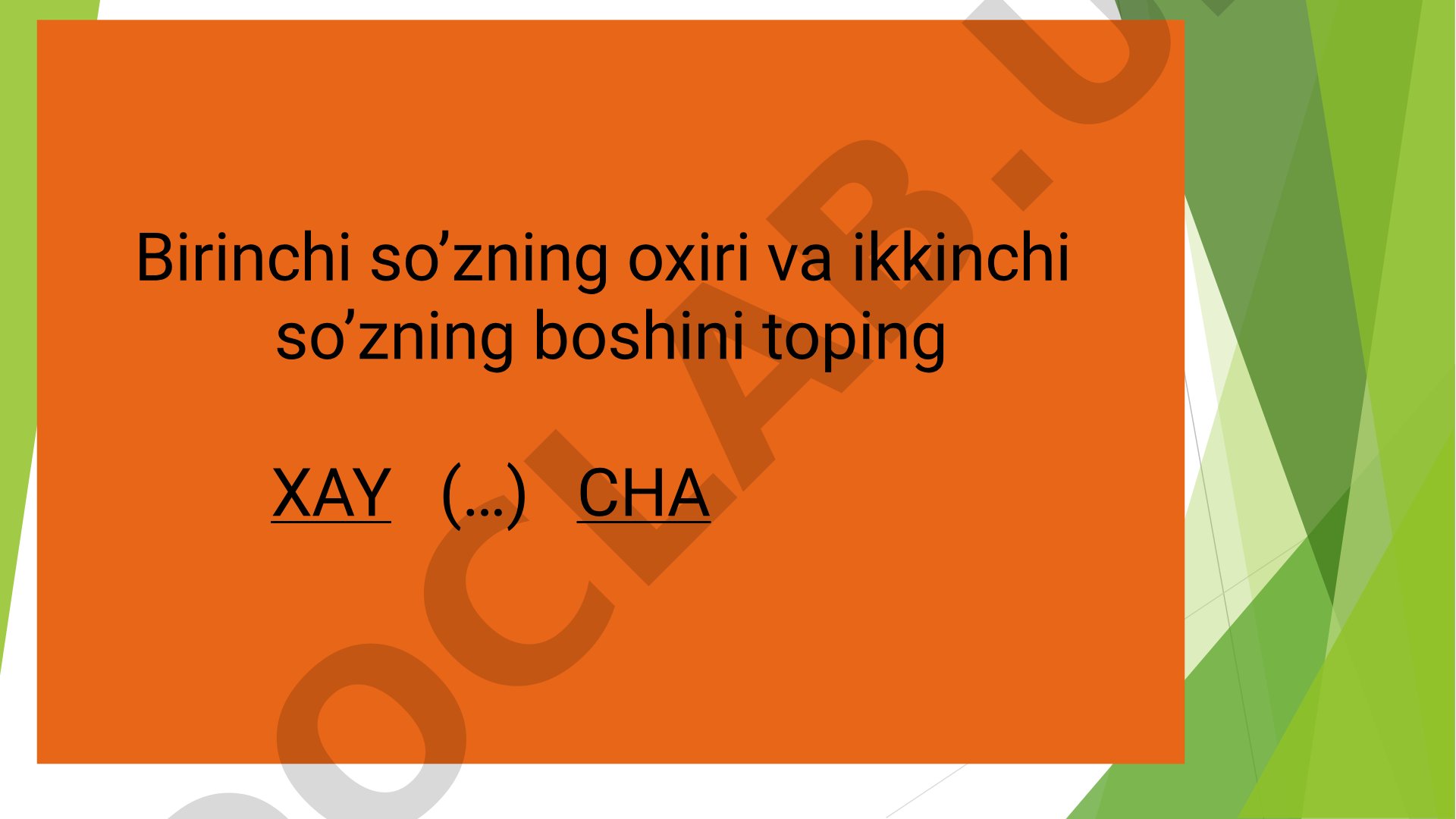 Birinchi so'z oxiri va ikkinchi so'z boshini topish