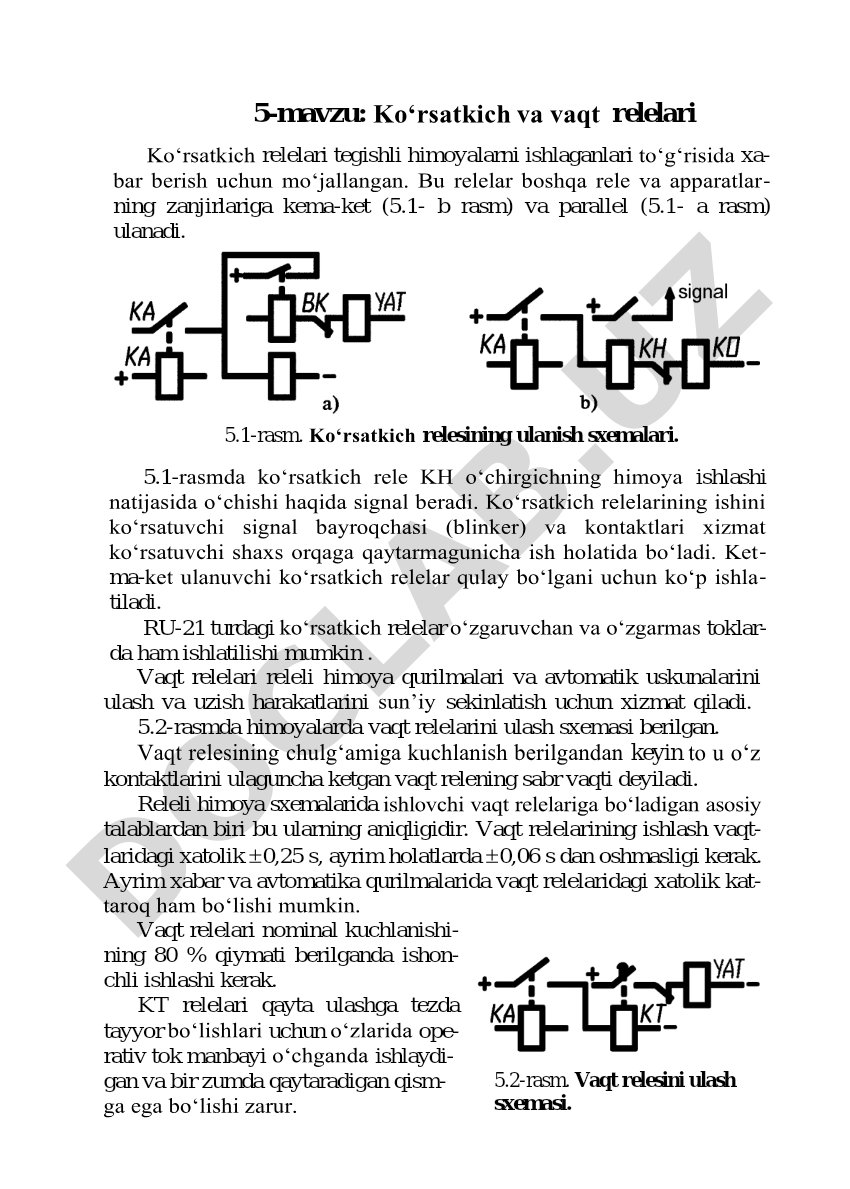 Ko‘rsatkich va vaqt relelari