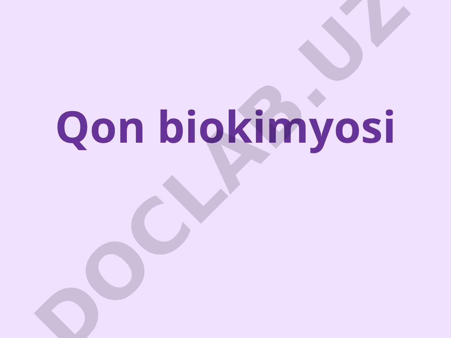 Qon biokimyosi