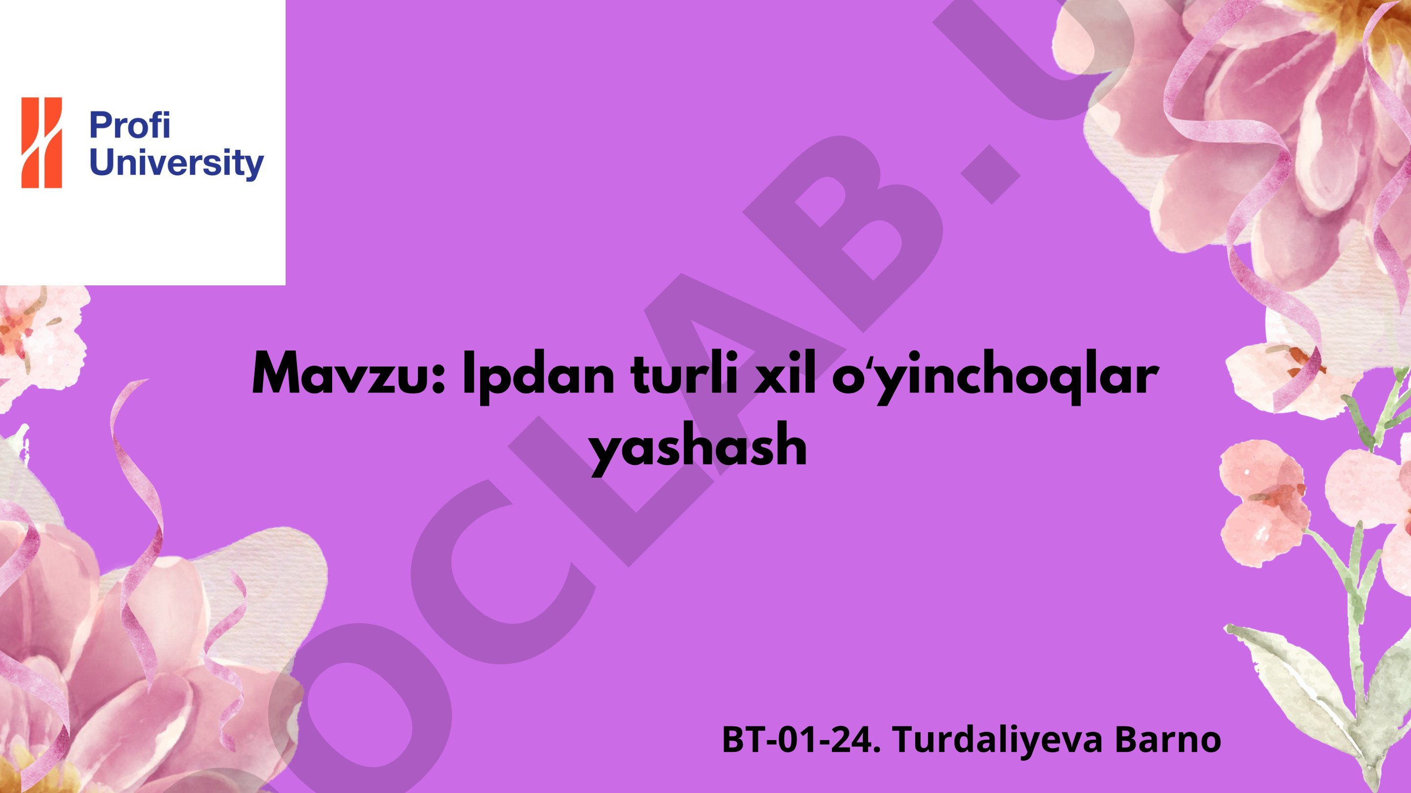 Ipdan turli xil oʻyinchoqlar yashash