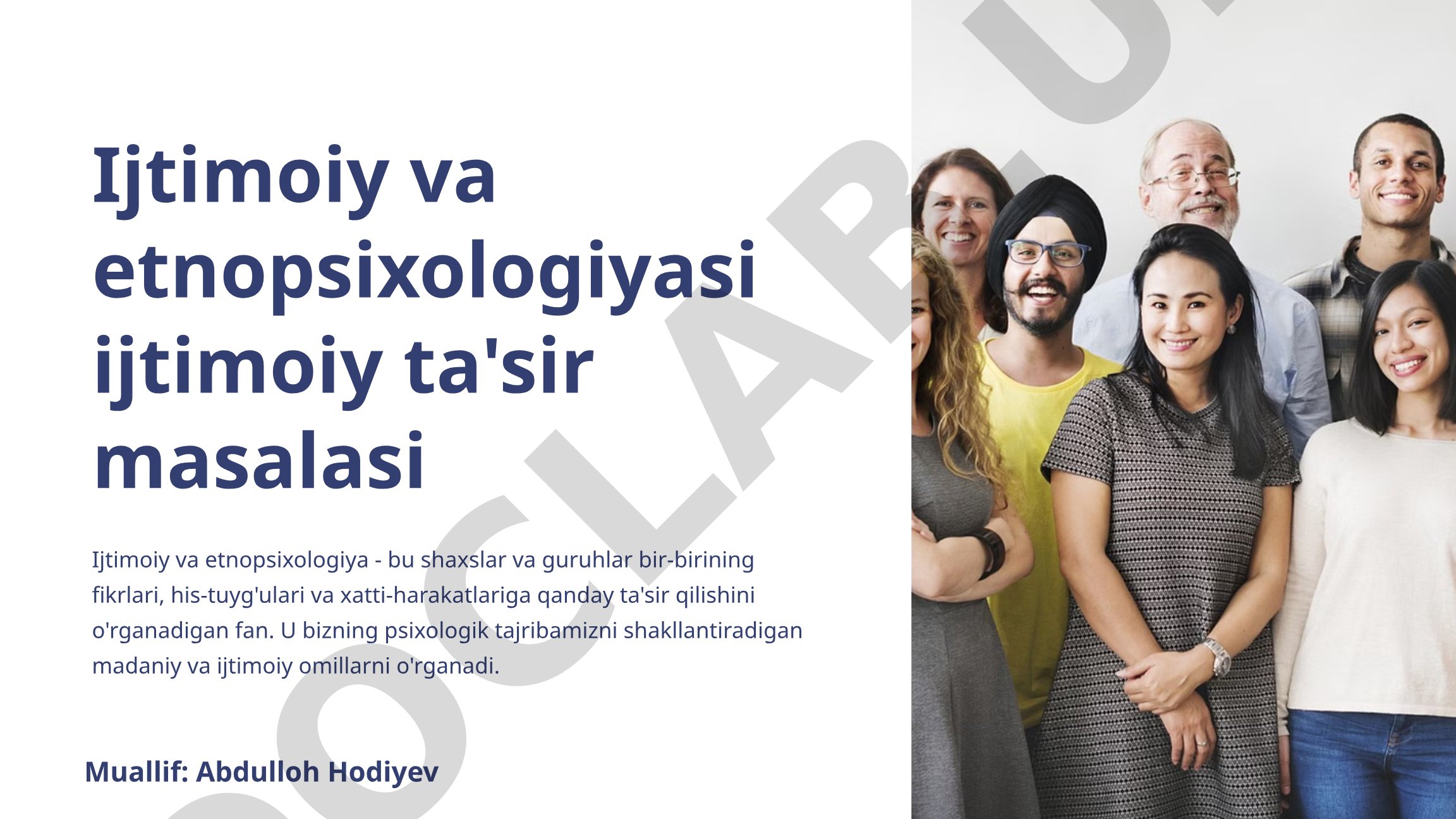 Ijtimoiy va etnopsixologiyasi ijtimoiy ta'sir masalasi