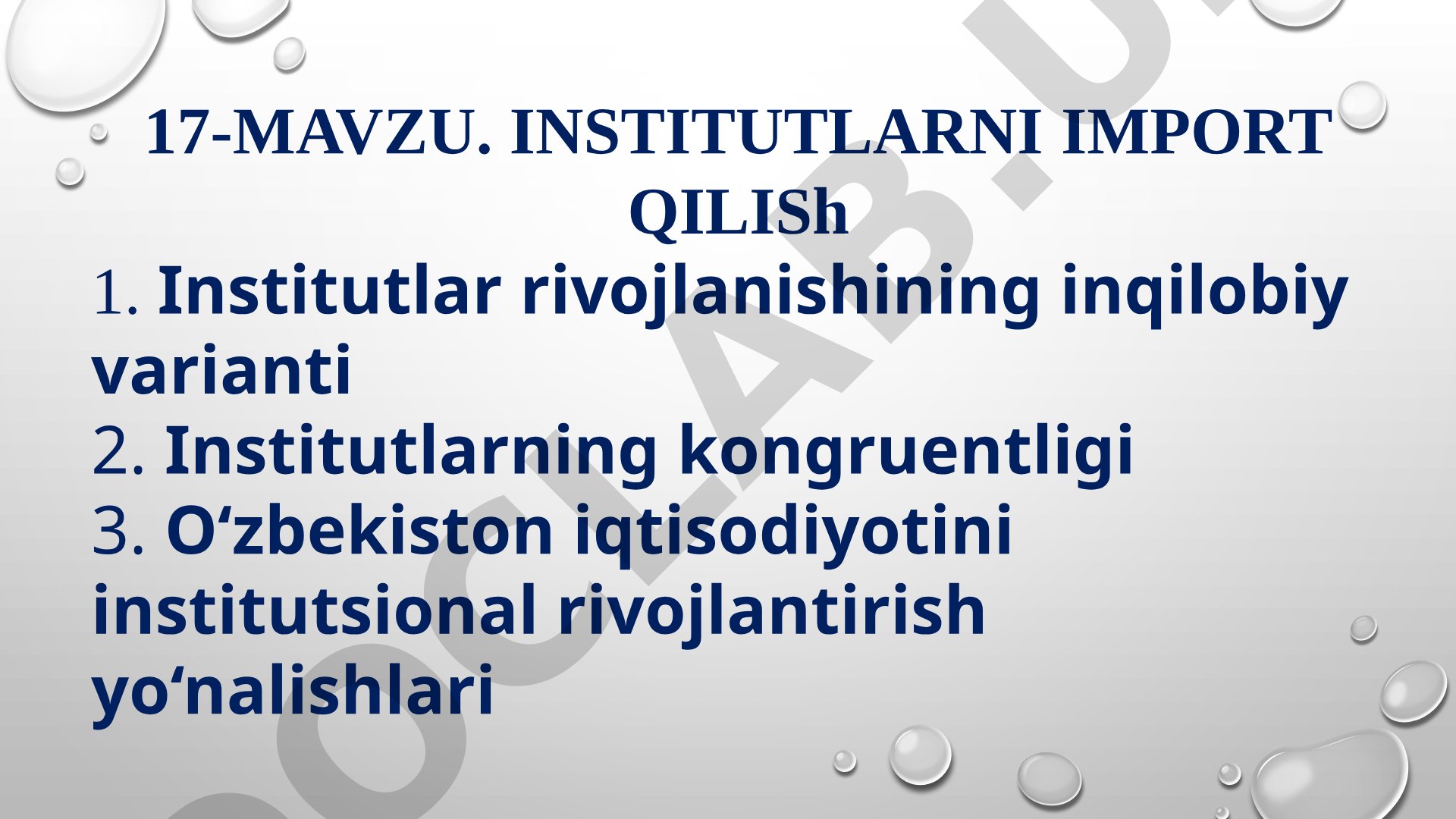 Institutlarni import qilish