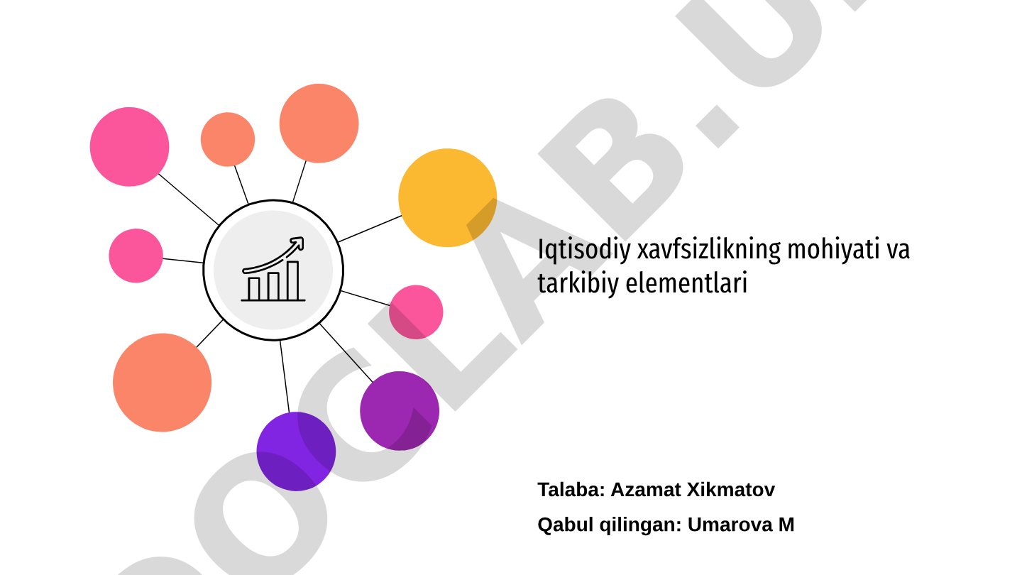 Iqtisodiy xavfsizlikning mohiyati va tarkibiy elementlari