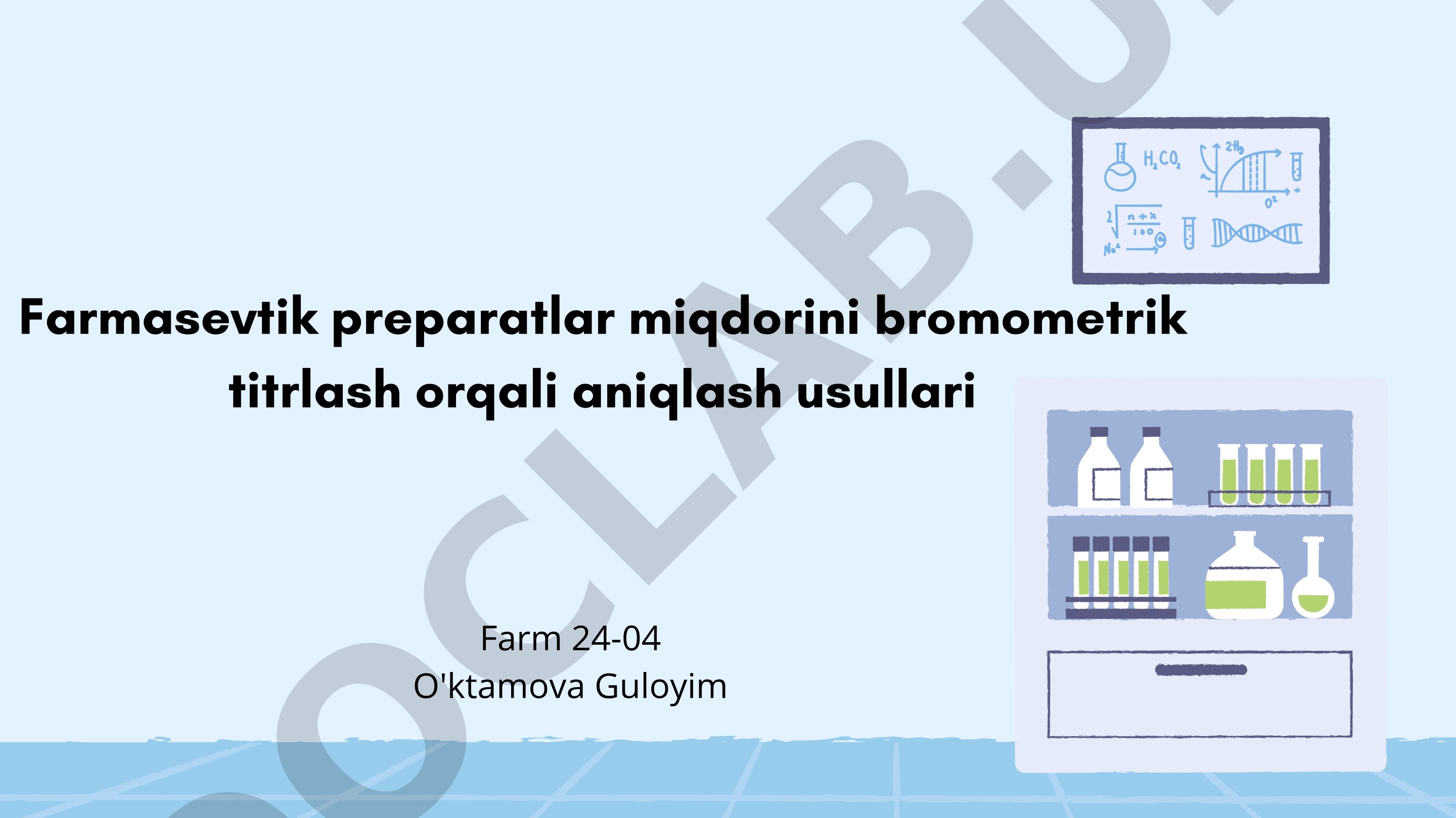 Farmasevtik preparatlar miqdorini bromometrik titrlash orqali aniqlash usullari