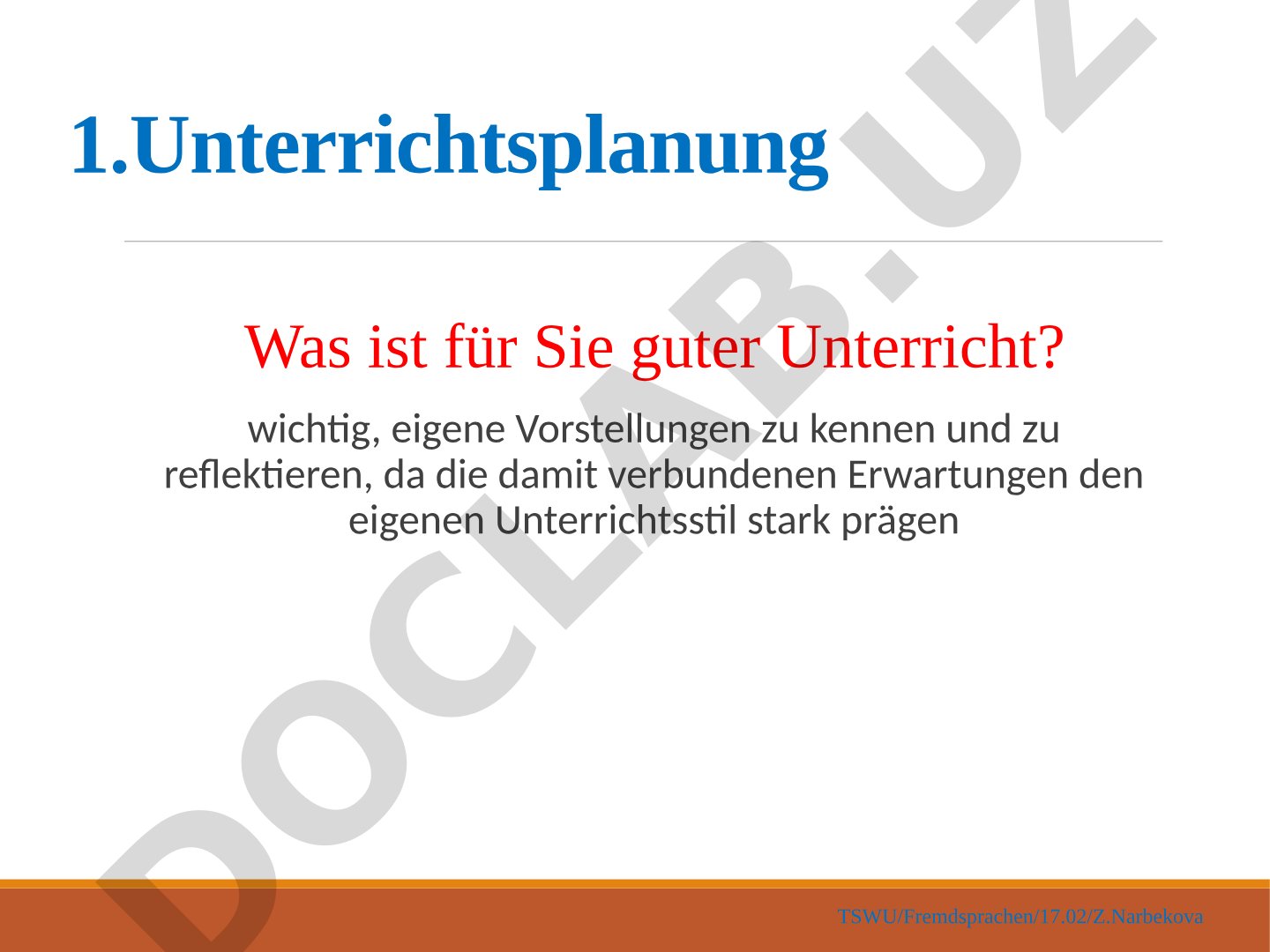 Unterrichtsplanung und guter Fremdsprachenunterricht