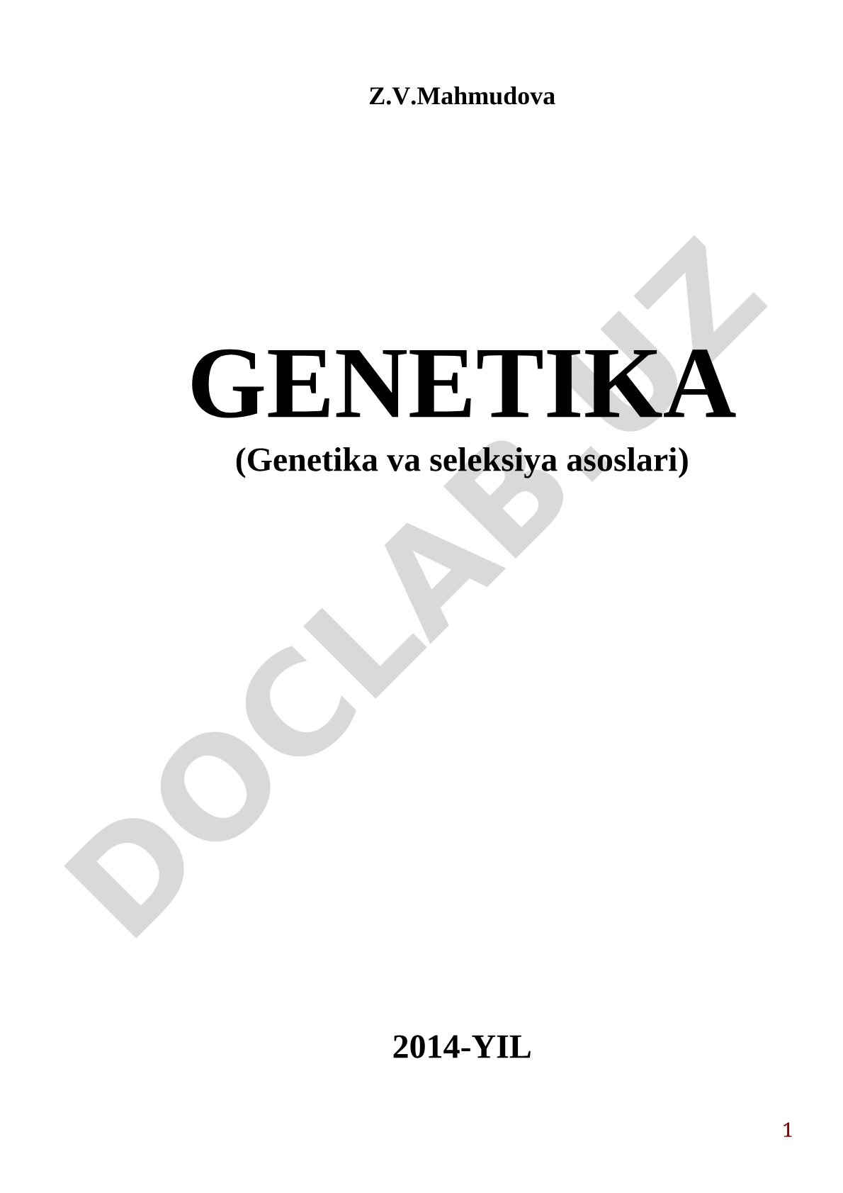 Genetika va seleksiya asoslari