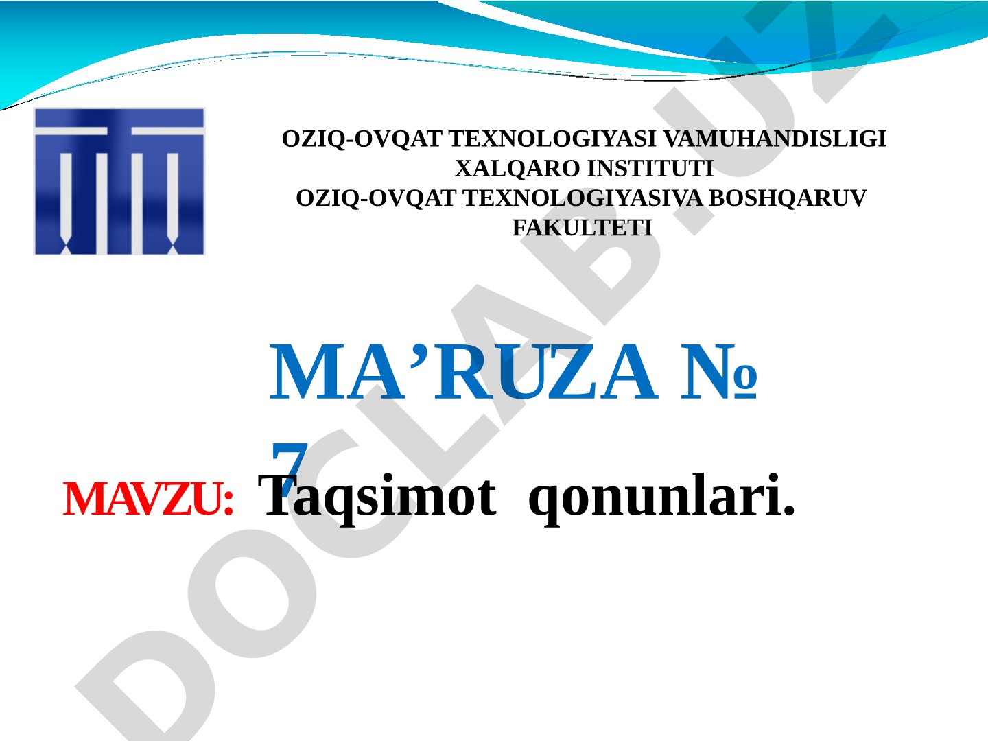 Taqsimot qonunlari