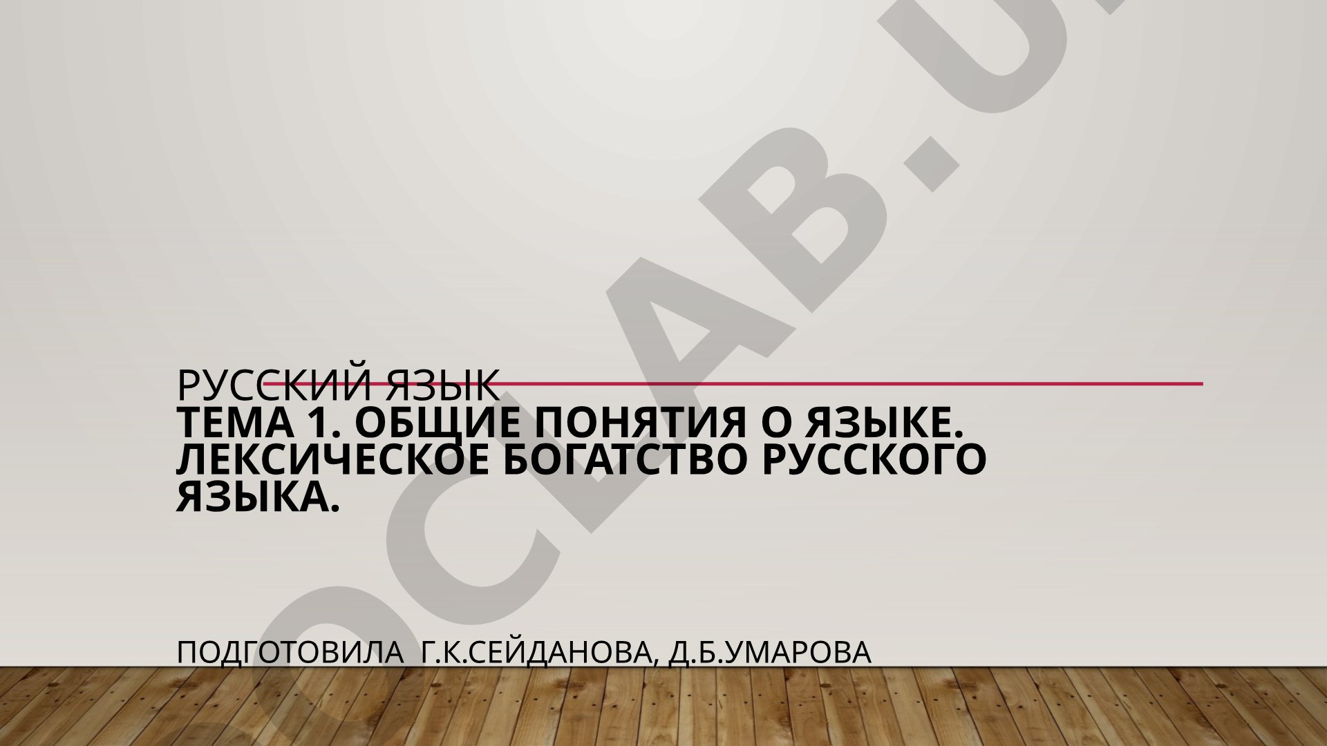 Общие понятия о языке. Лексическое богатство русского языка