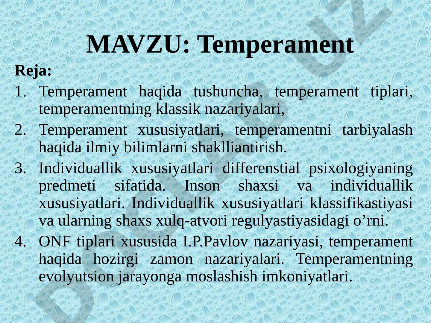 Temperament haqida tushuncha va uning klassik nazariyalari