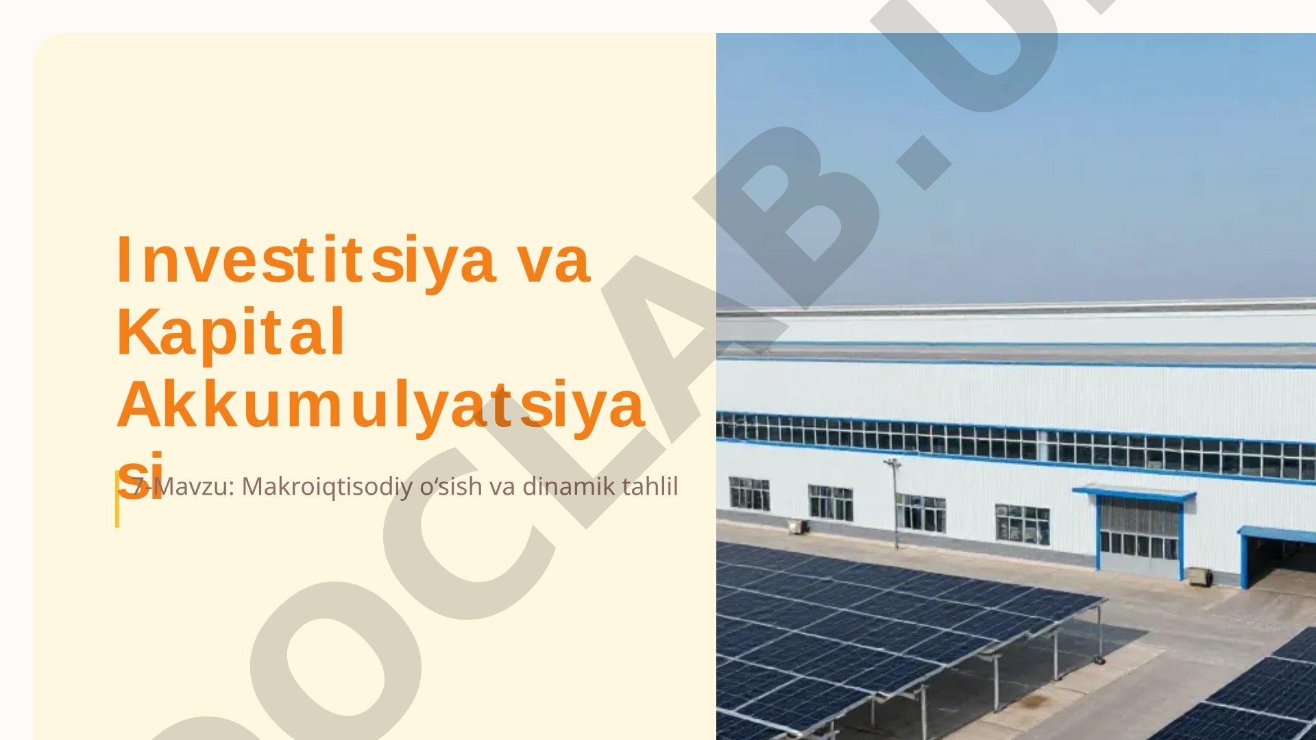 Makroiqtisodiy o'sish va dinamik tahlil
