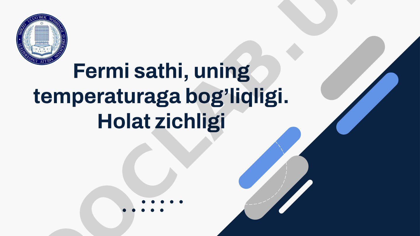 Fermi sathi va temperaturaga bog'liqligi