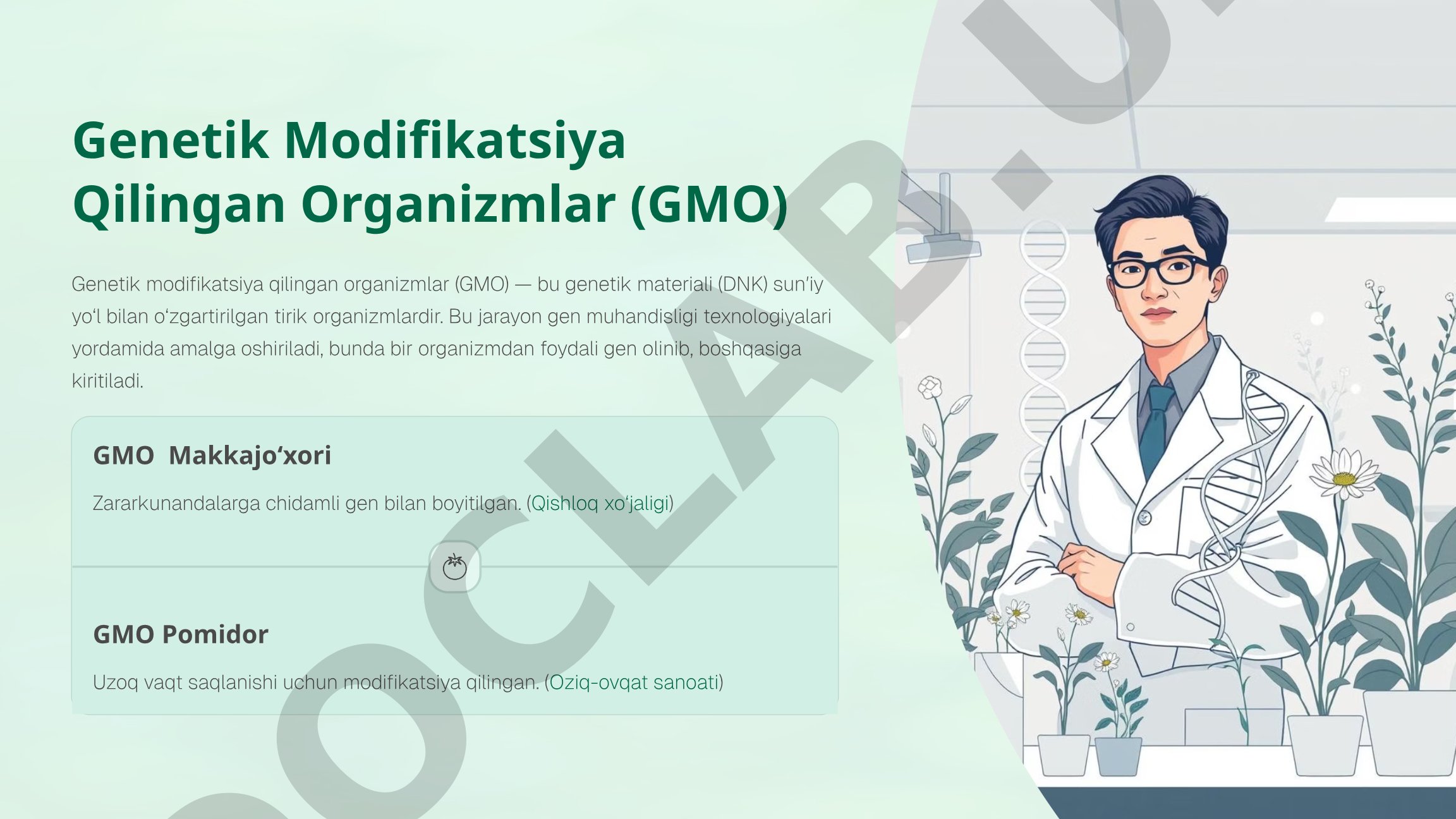 Genetik Modifikatsiya Qilingan Organizmlar (GMO)