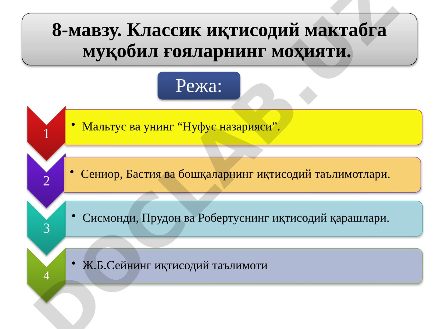 Классик иқтисодий мактабга муқобил ғояларнинг моҳияти