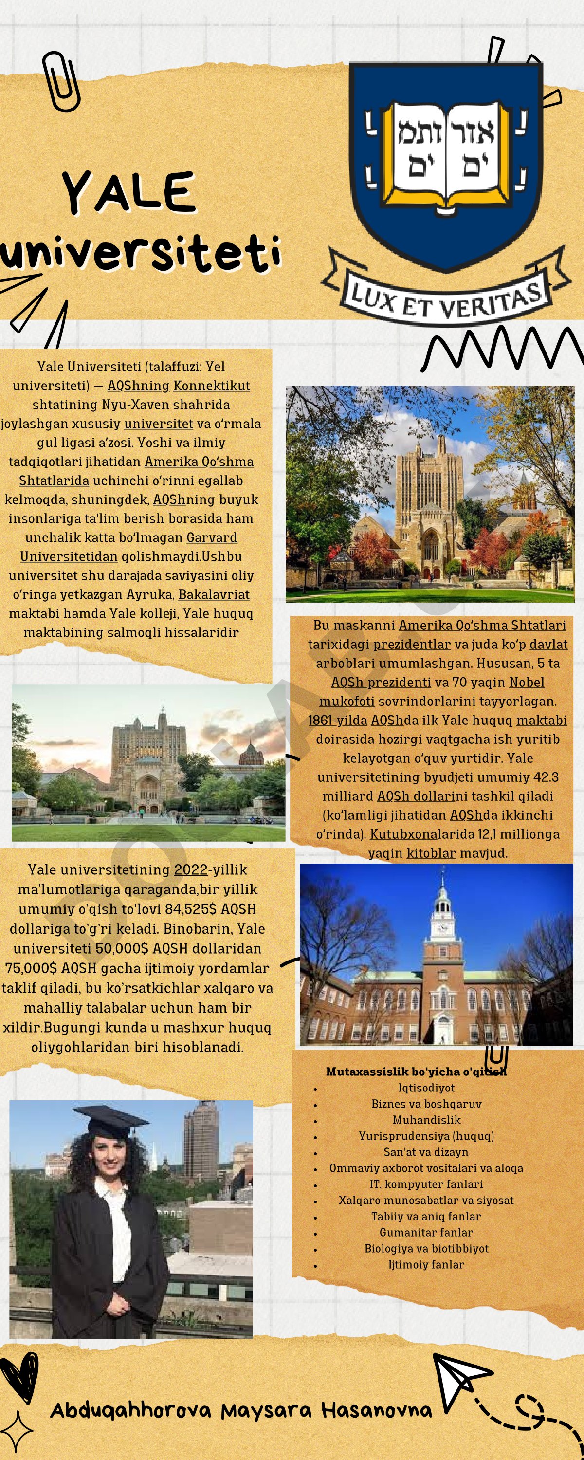 Yale Universiteti tarixi va xususiyatlari