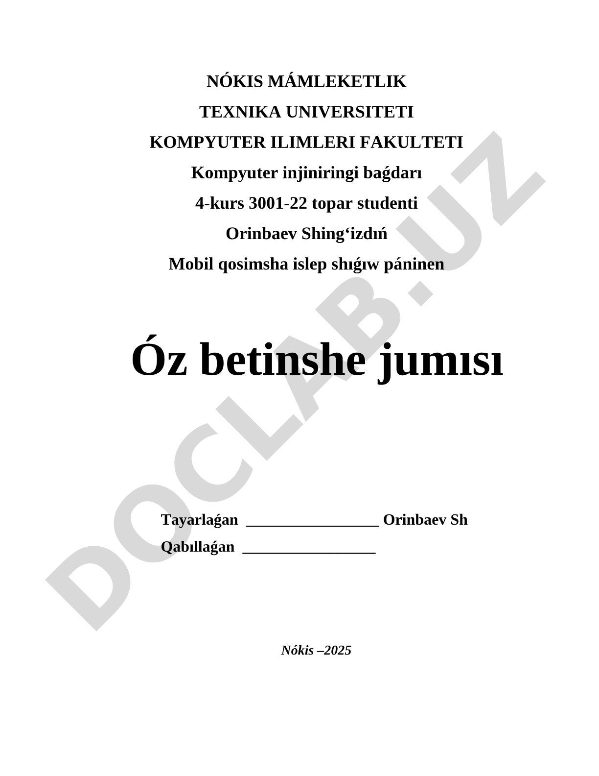 Mobil qosımshalarda xabar almasıw xizmeti
