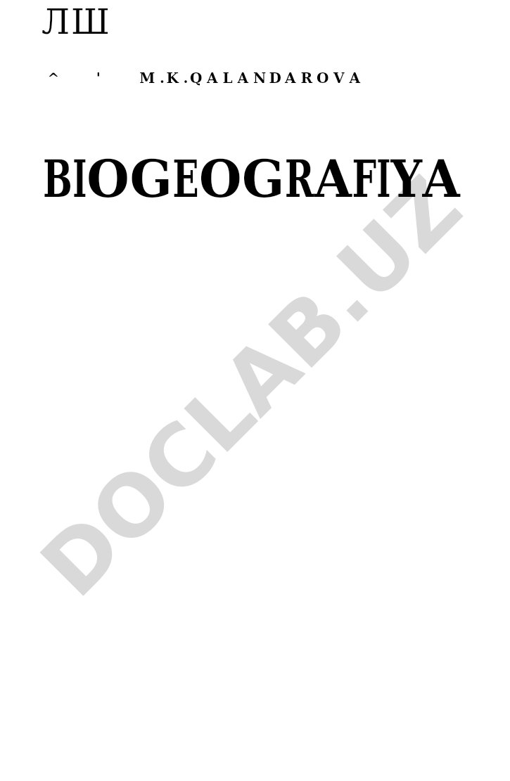 Biogeografiya