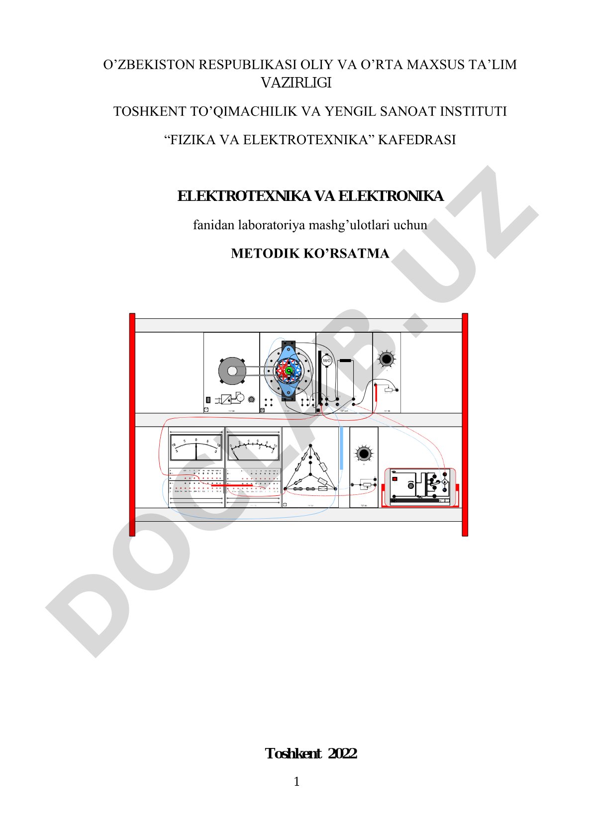 Elektrotexnika va elektronika laboratoriya mashg'ulotlari