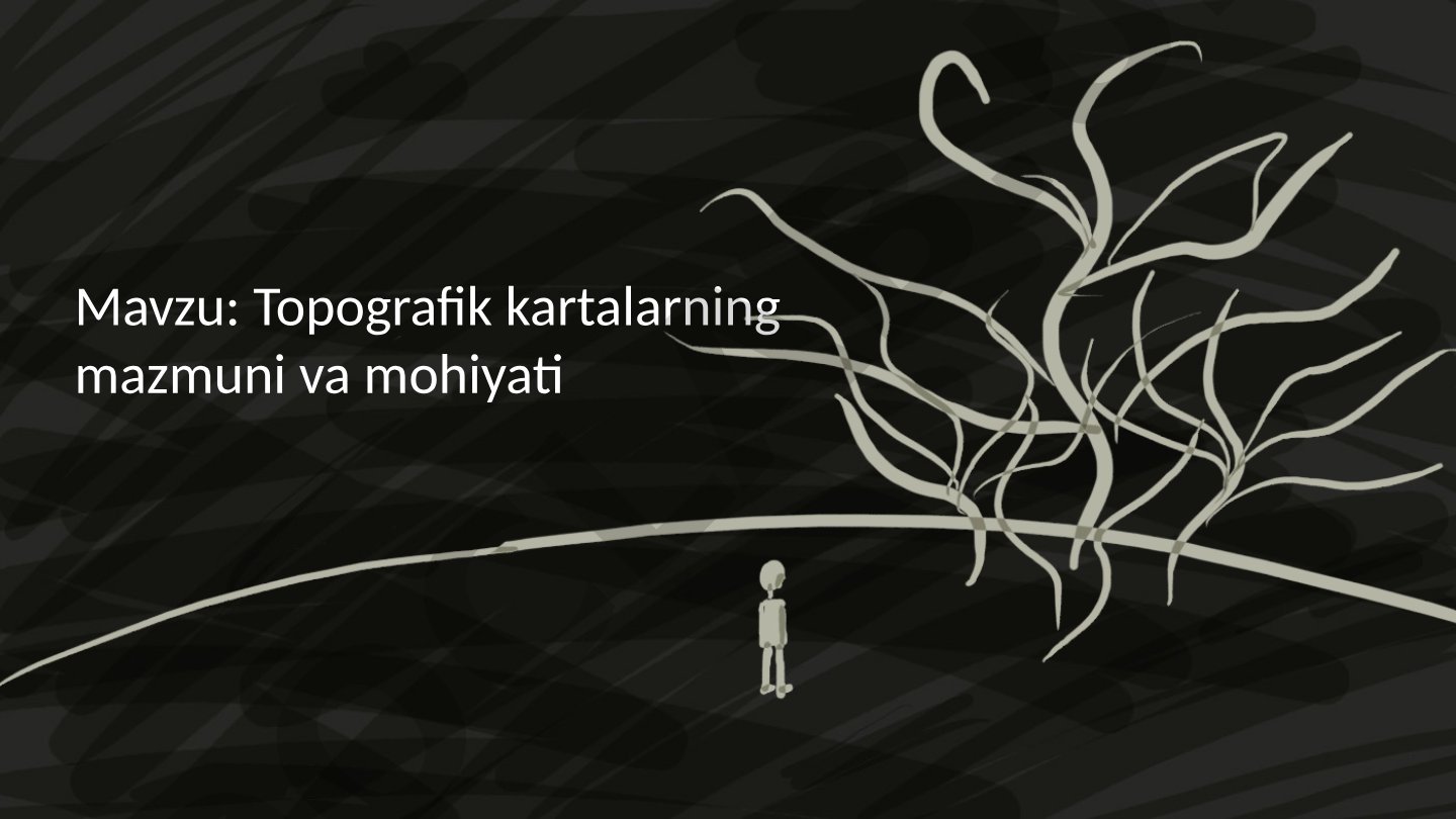 Topografik kartalarning mazmuni va mohiyati