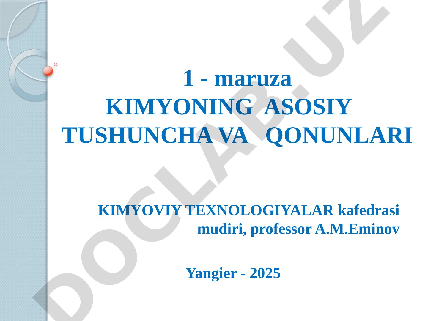 Kimyoning asosiy tushuncha va qonunlari