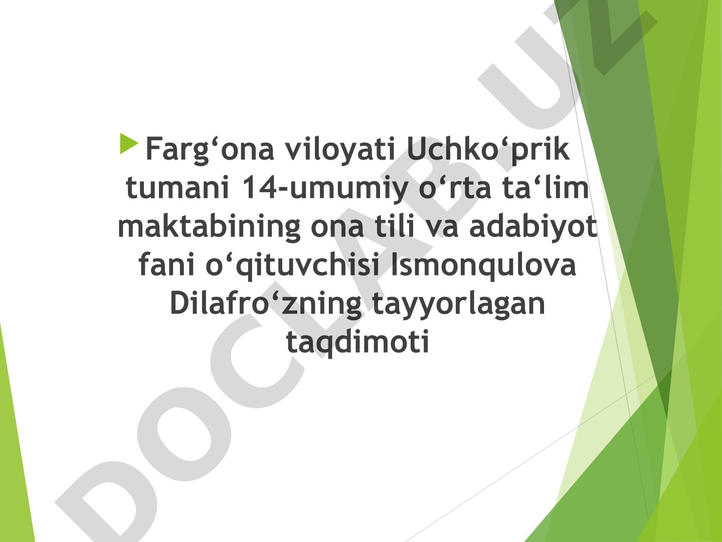 Lengston Hyuz. 'Rahmat sizga, xonim'