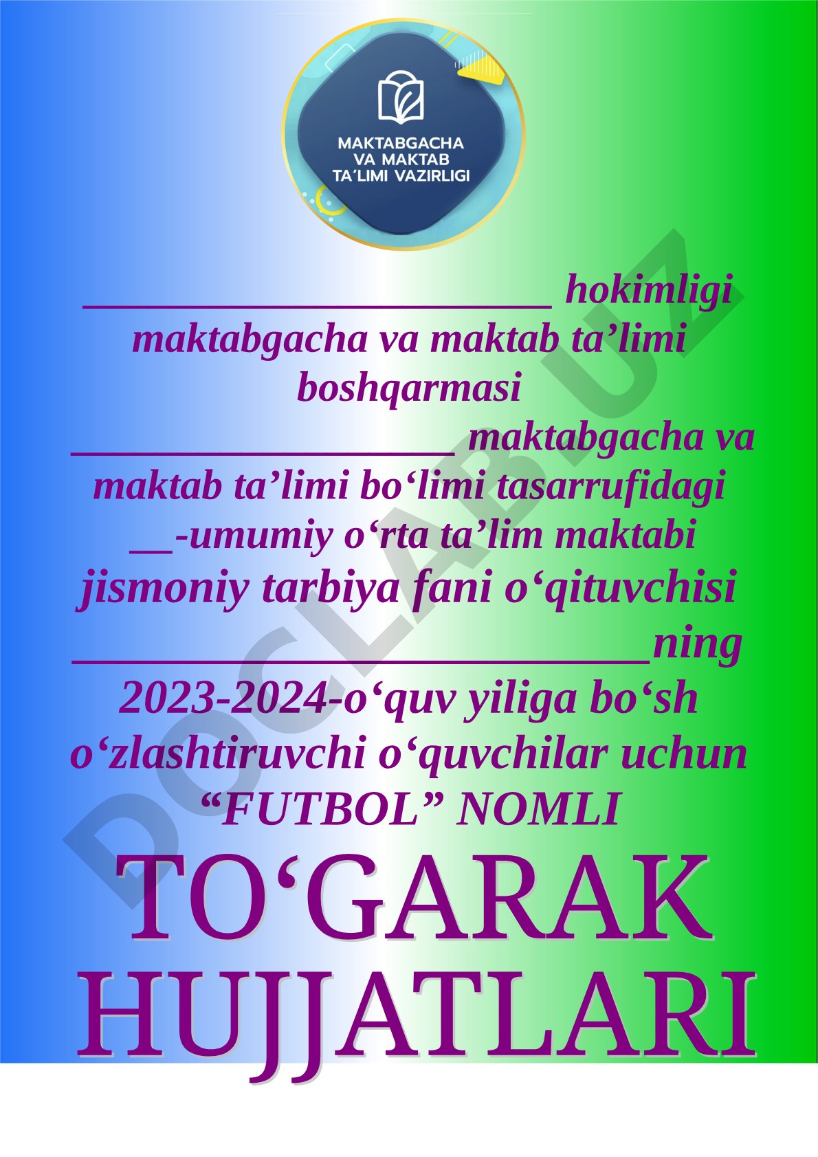 Futbol to'garagi a'zolari ro'yxati va mashg'ulot jadvali