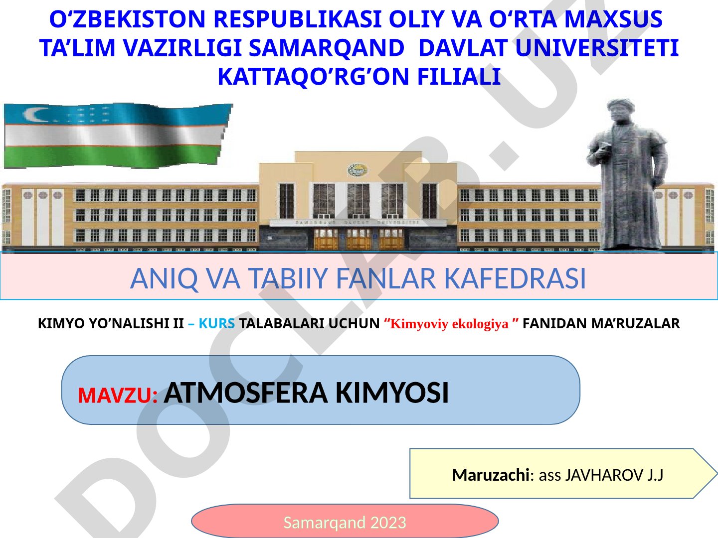 Atmosfera kimyosi