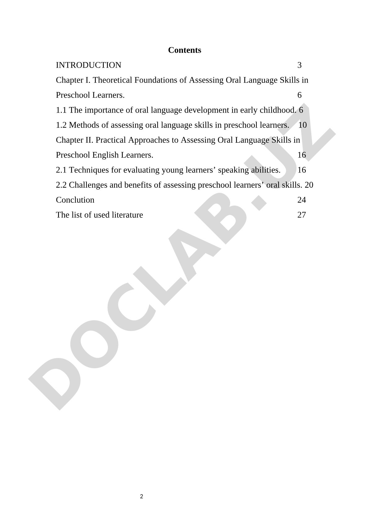 Assessing Oral Language Skills in Preschool English Learners