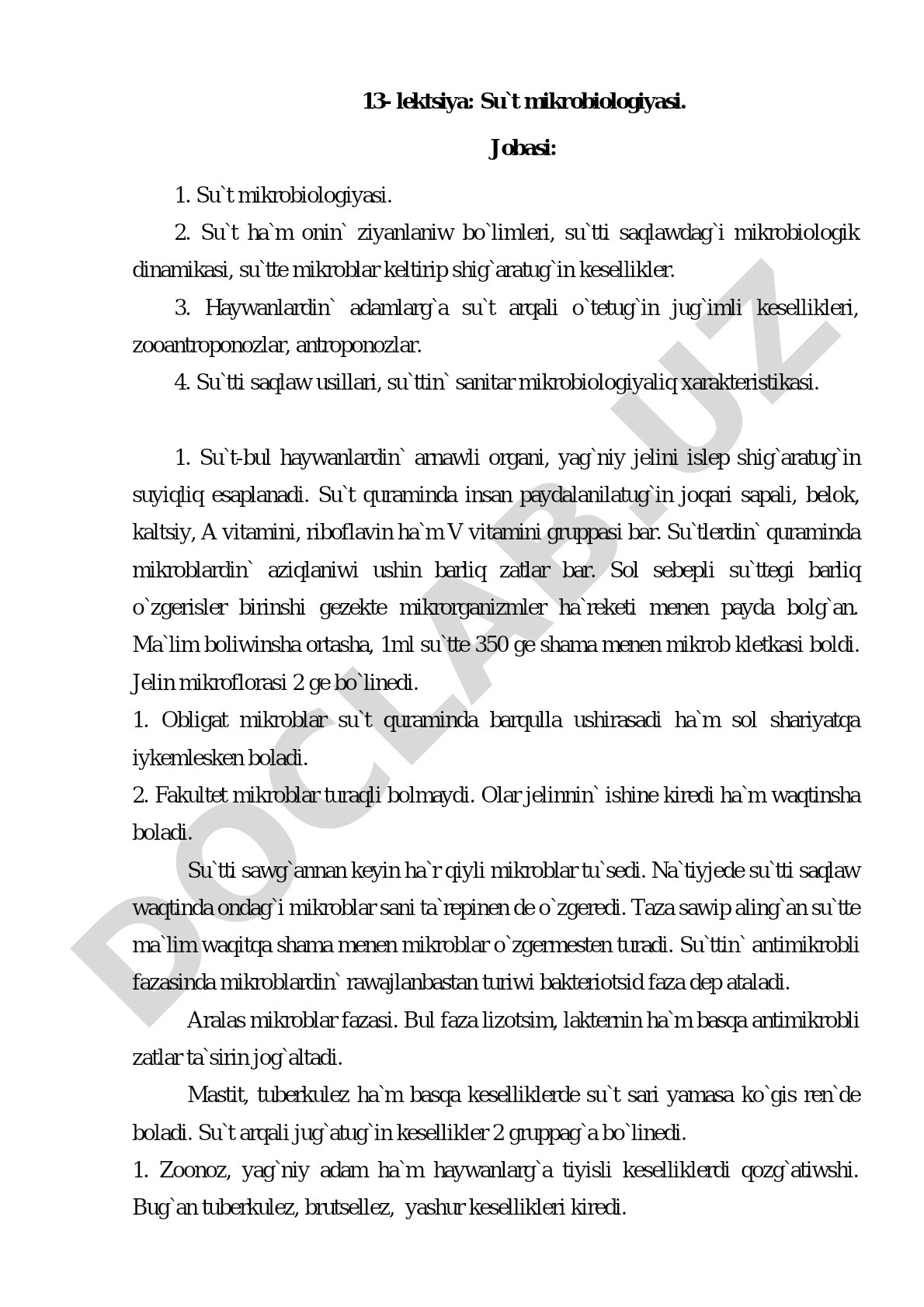 Su`t mikrobiologiyasi