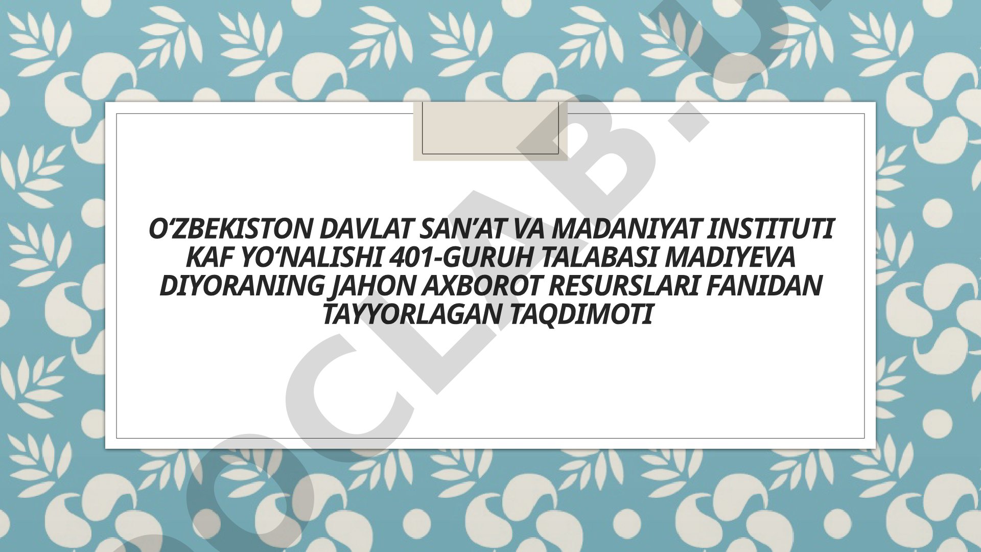 Jensen va Ueyn Marr tomonidan tashkil etilgan