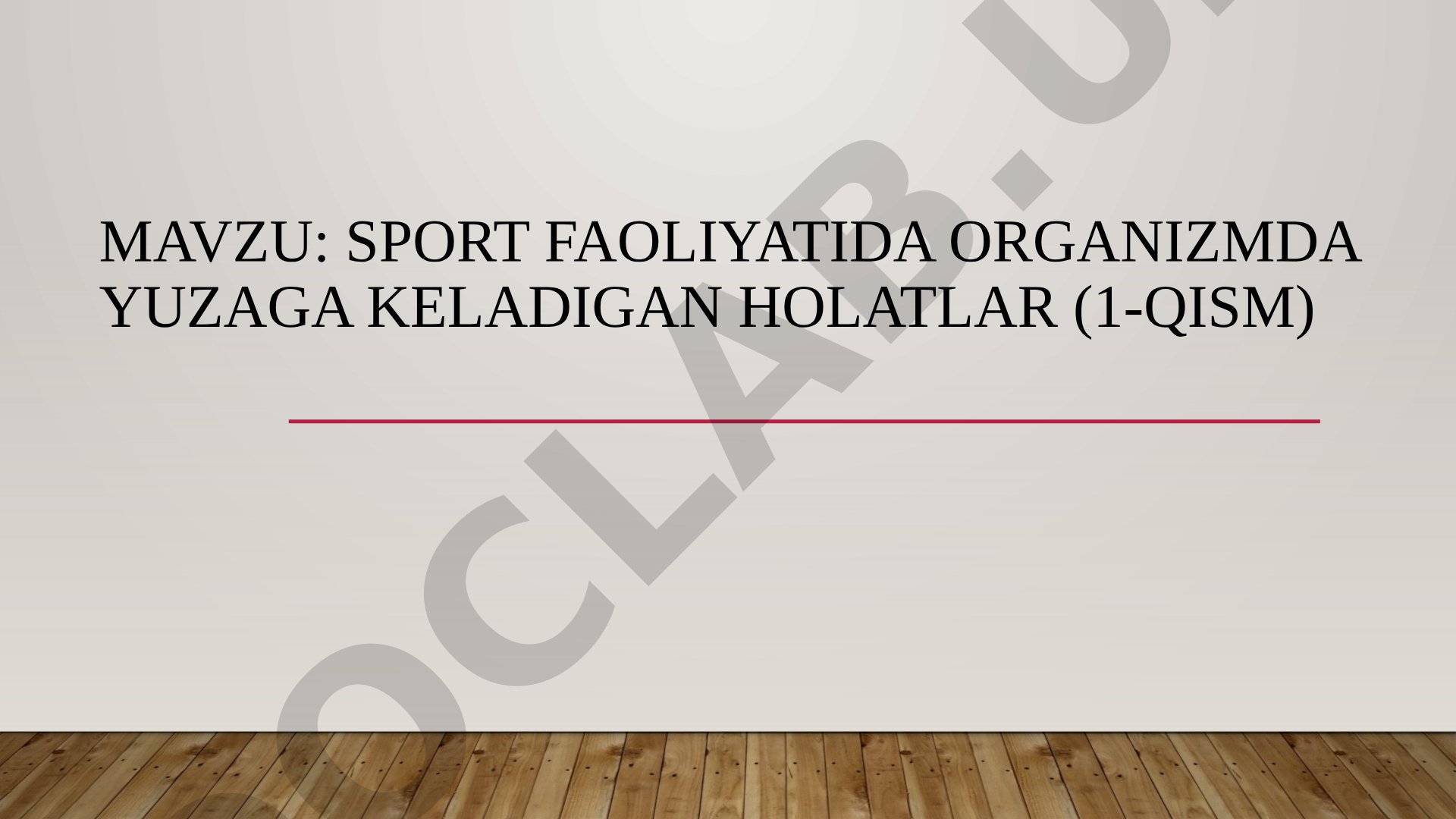 Sport faoliyatida organizmda yuzaga keladigan holatlar (1-qism)