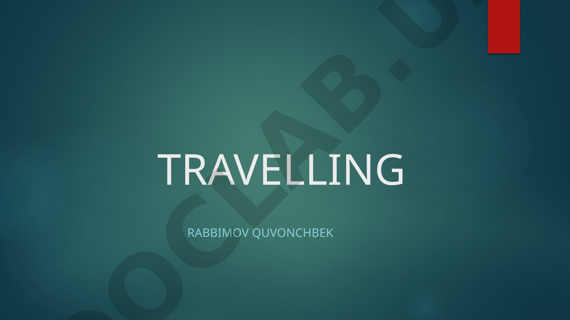 Presentation about travelling and means of transport