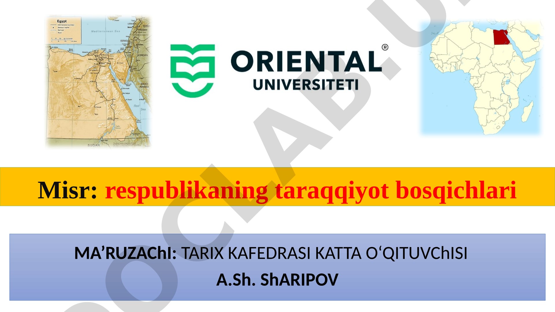 Misr: respublikaning taraqqiyot bosqichlari