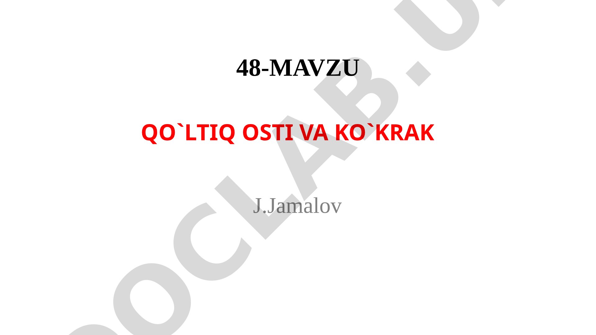 Qoʻltiq osti va koʻkrak anatomiyasi