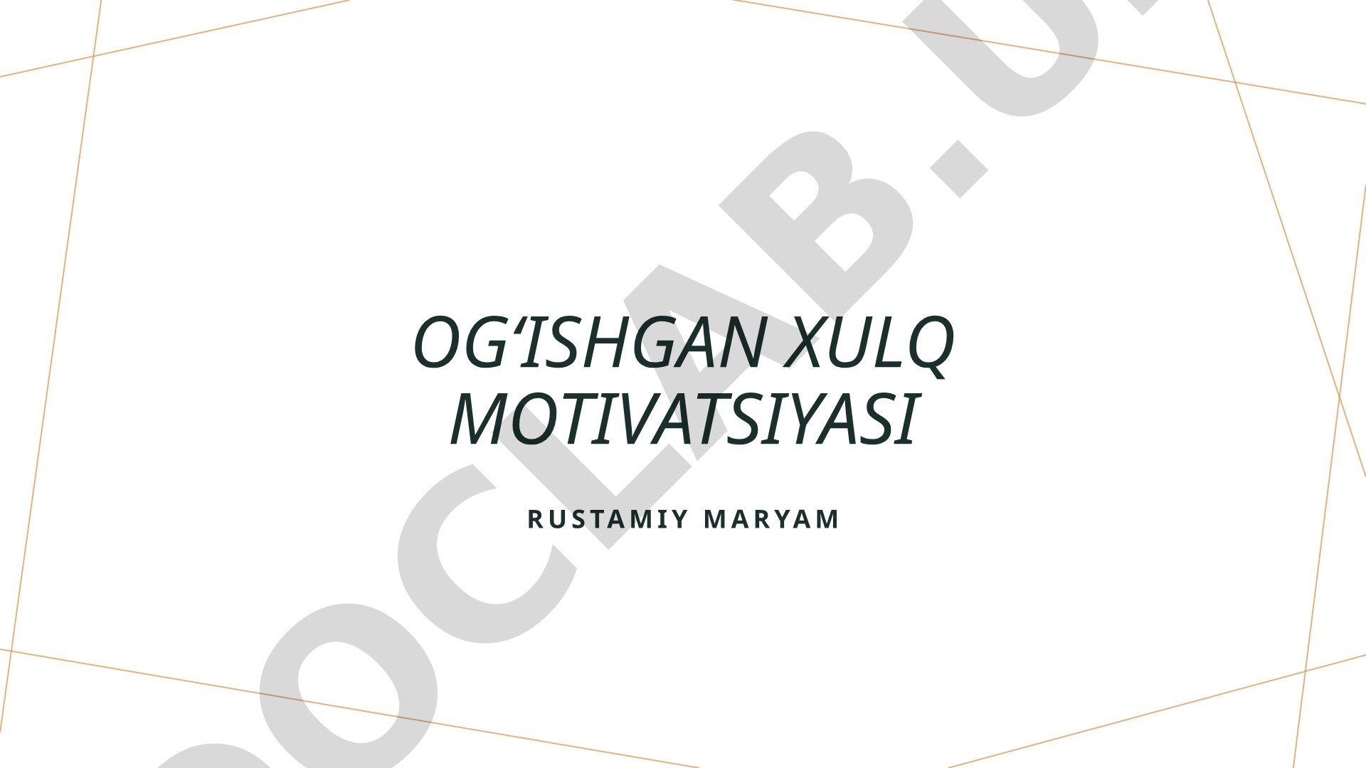 Deviant xulq tushunchasi, motivatsiya turlari va psixologik omillar tahlili