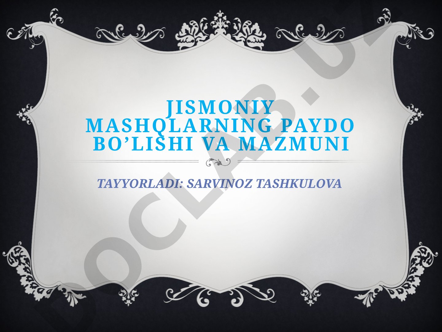 Jismoniy mashqlarning paydo bo’lishi va mazmuni