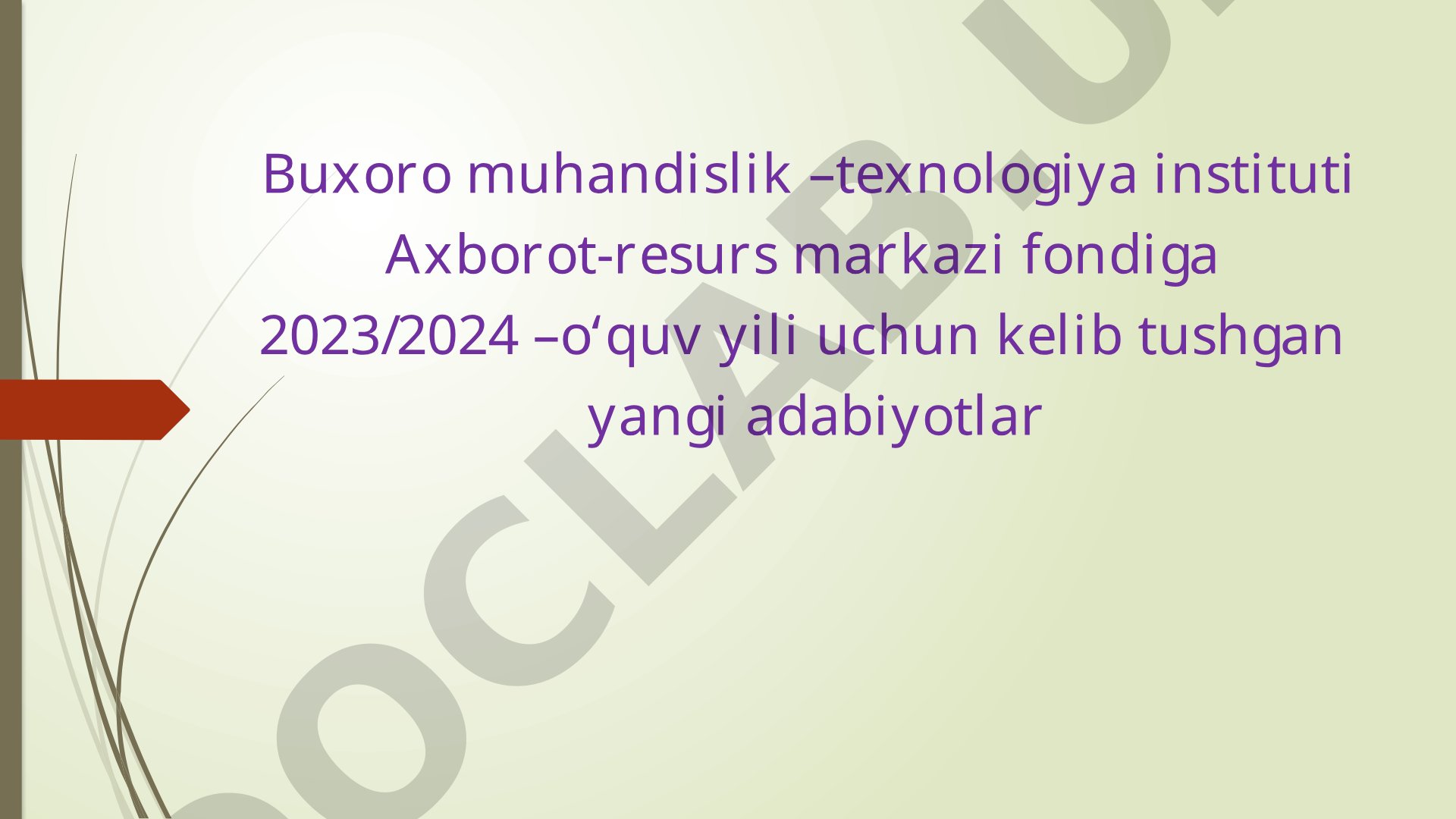 2023/2024 o‘quv yili uchun yangi adabiyotlar