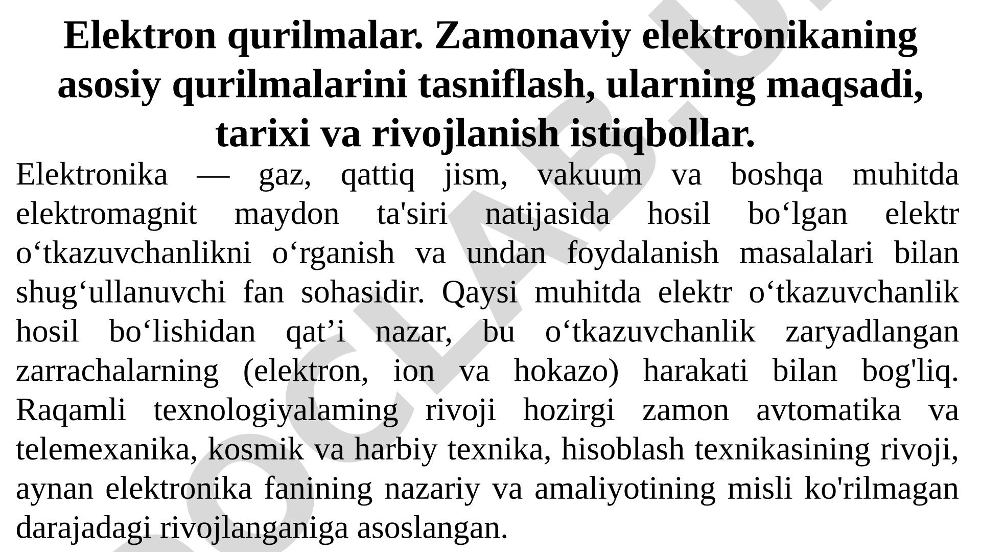 Elektron qurilmalar