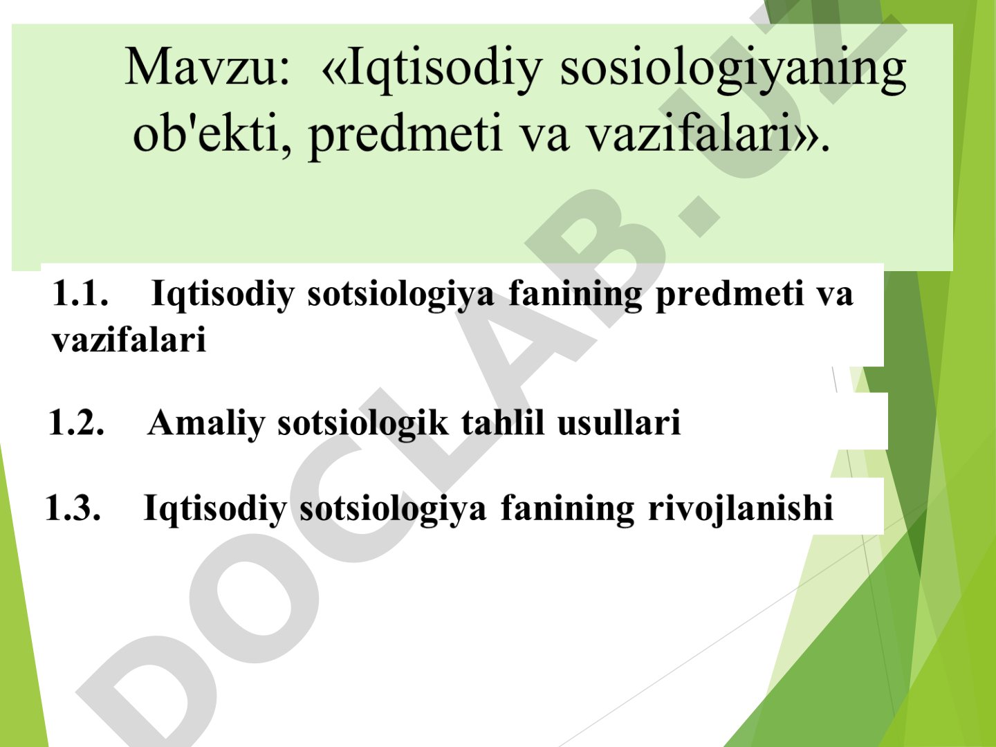 Iqtisodiy sotsiologiya fanining ta'rifi va iqtisodiyotning ijtimoiy hayotga ta'siri