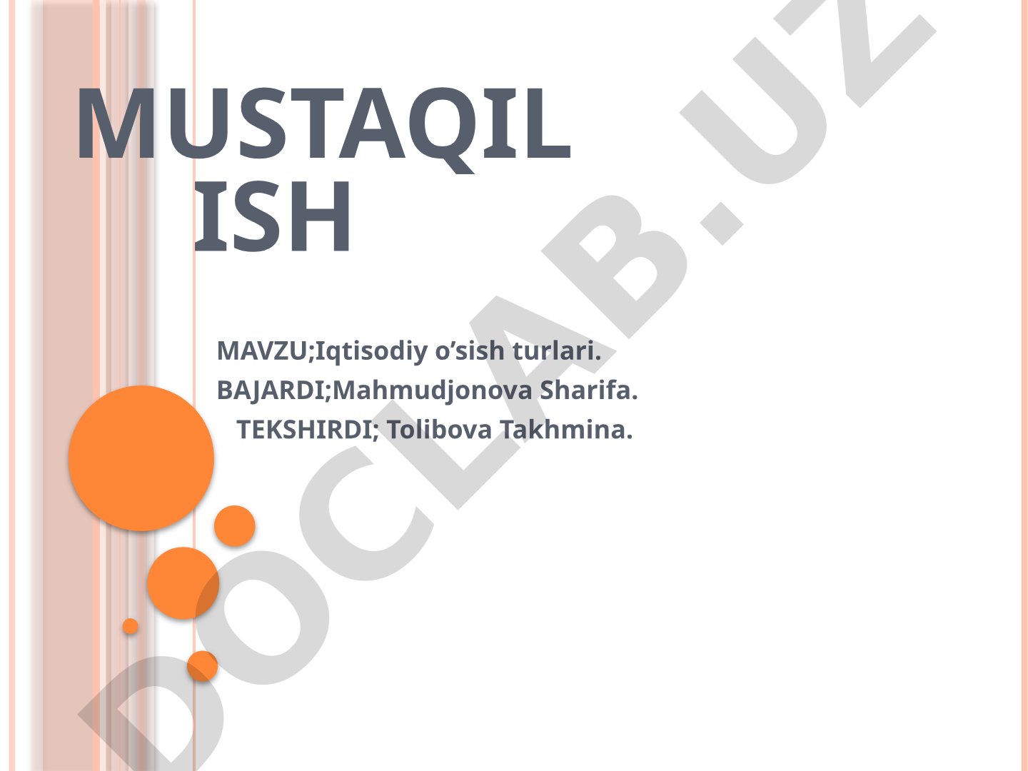 Iqtisodiy o’sish turlari