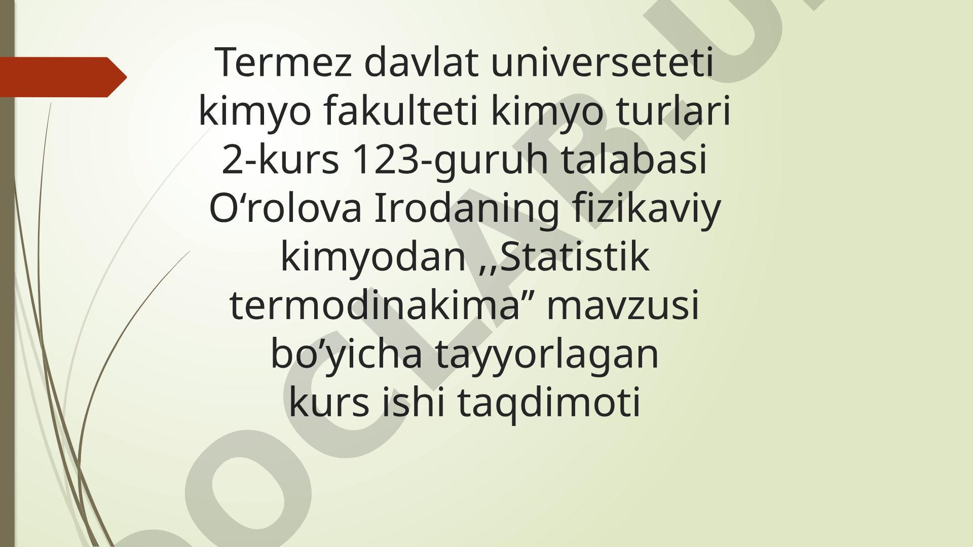 Statistik termodinamika