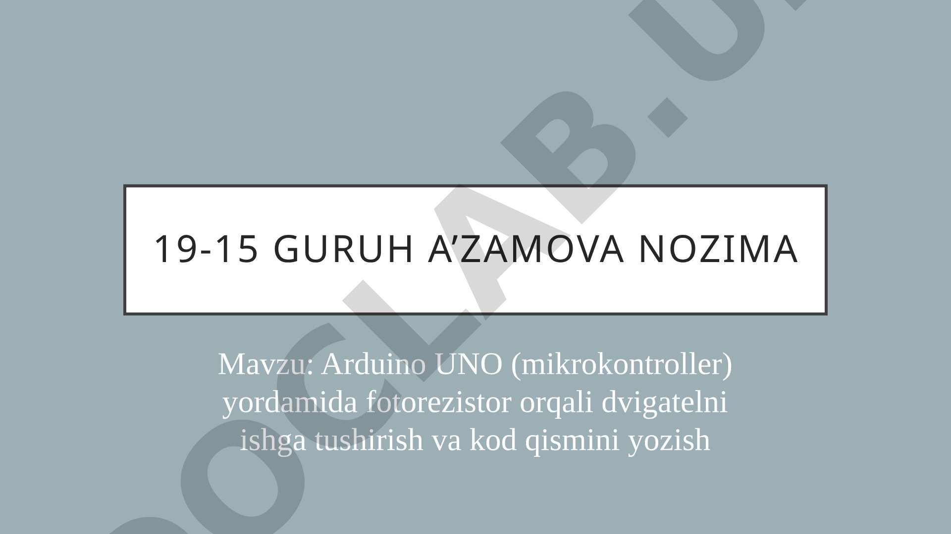Arduino UNO (mikrokontroller) yordamida fotorezistor orqali dvigatelni ishga tushirish va kod qismini yozish