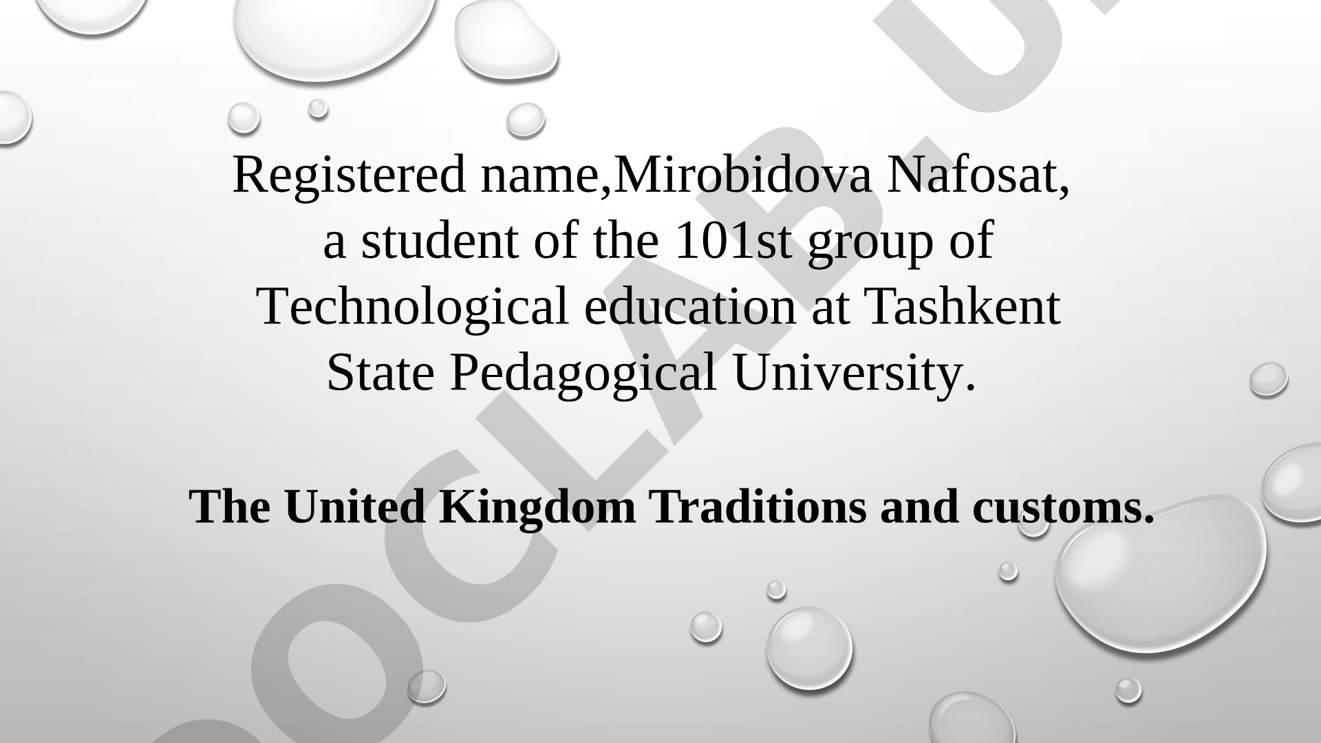 The United Kingdom Traditions and customs