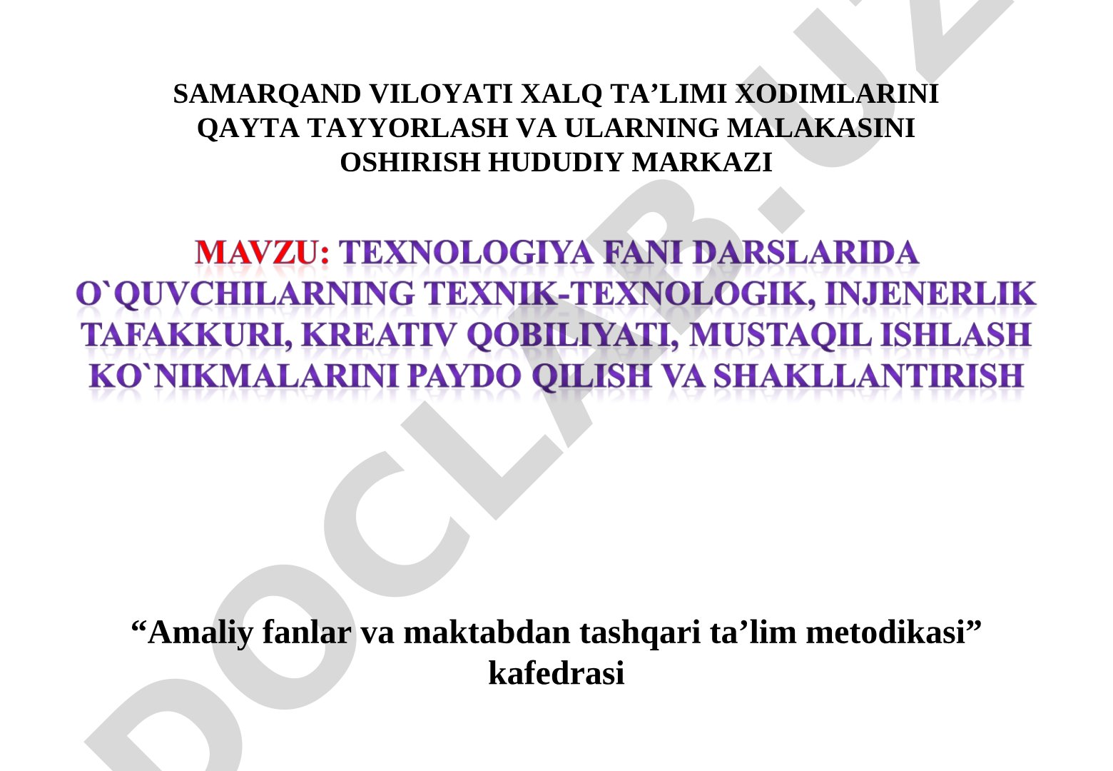 Tafakkur – inson aqliy faoliyatining yuksak shakli