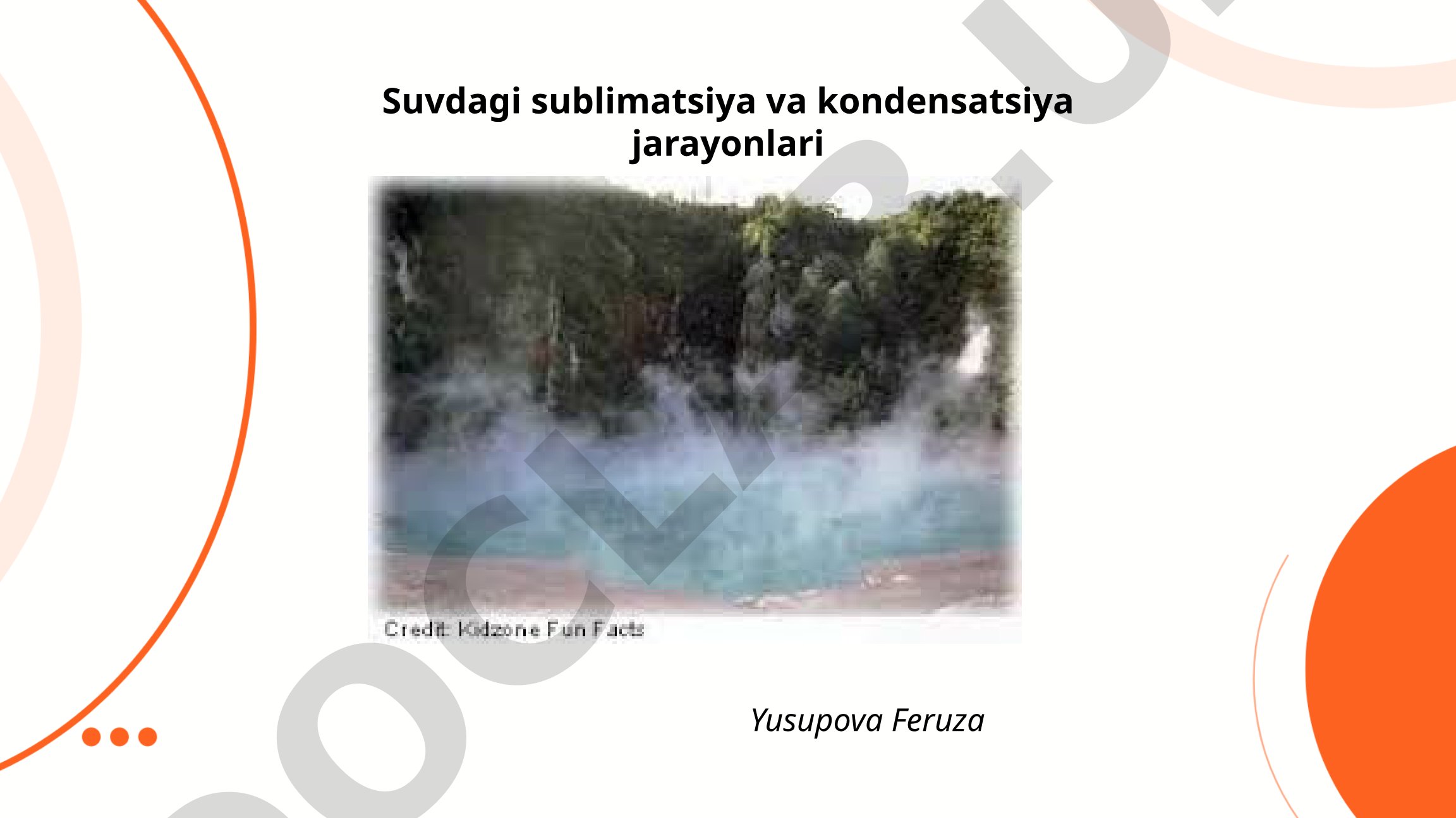 Suvdagi sublimatsiya va kondensatsiya jarayonlari