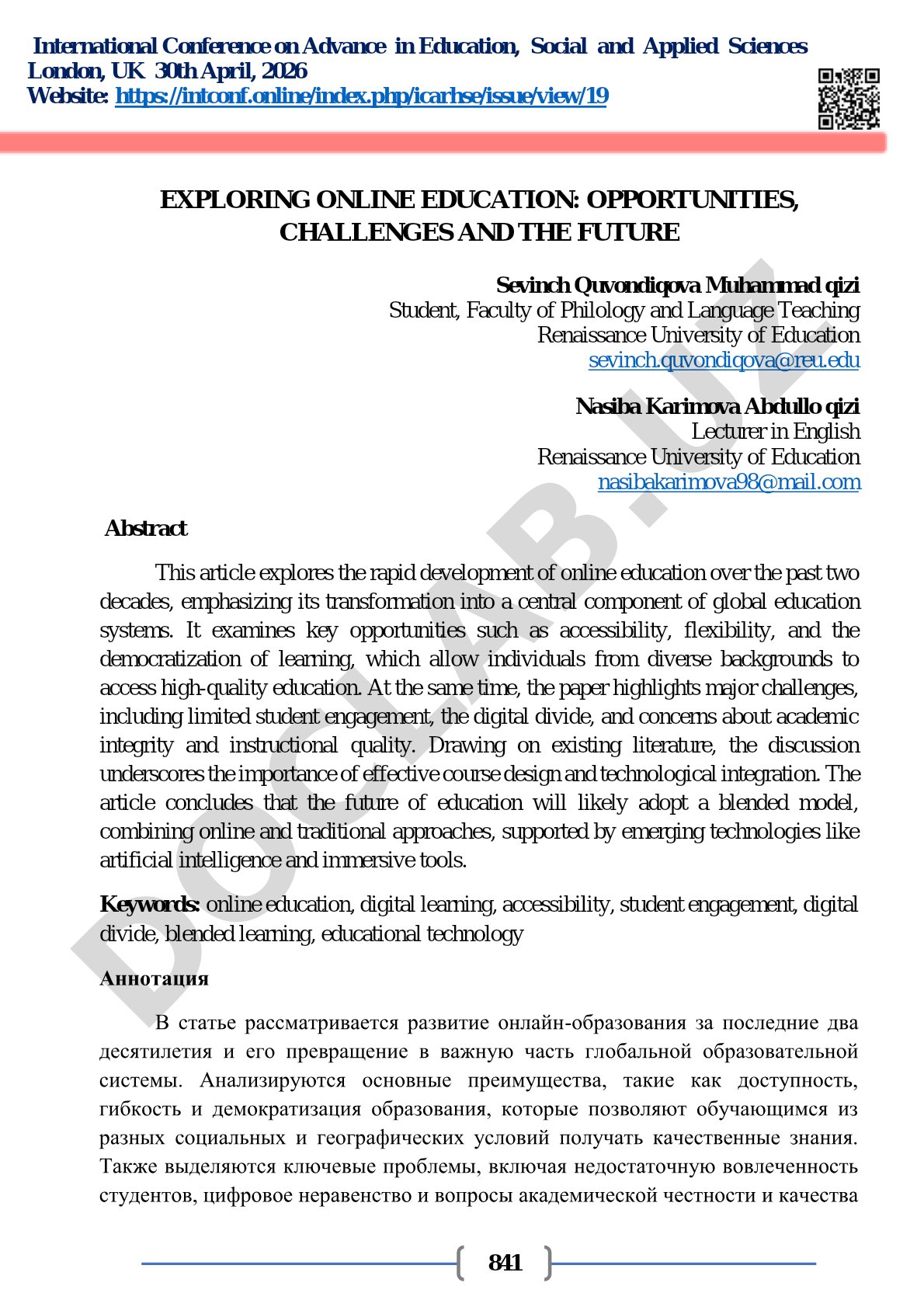 Exploring Online Education: Opportunities, Challenges and the Future