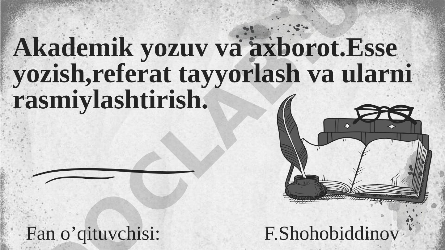 Akademik yozuv va axborot