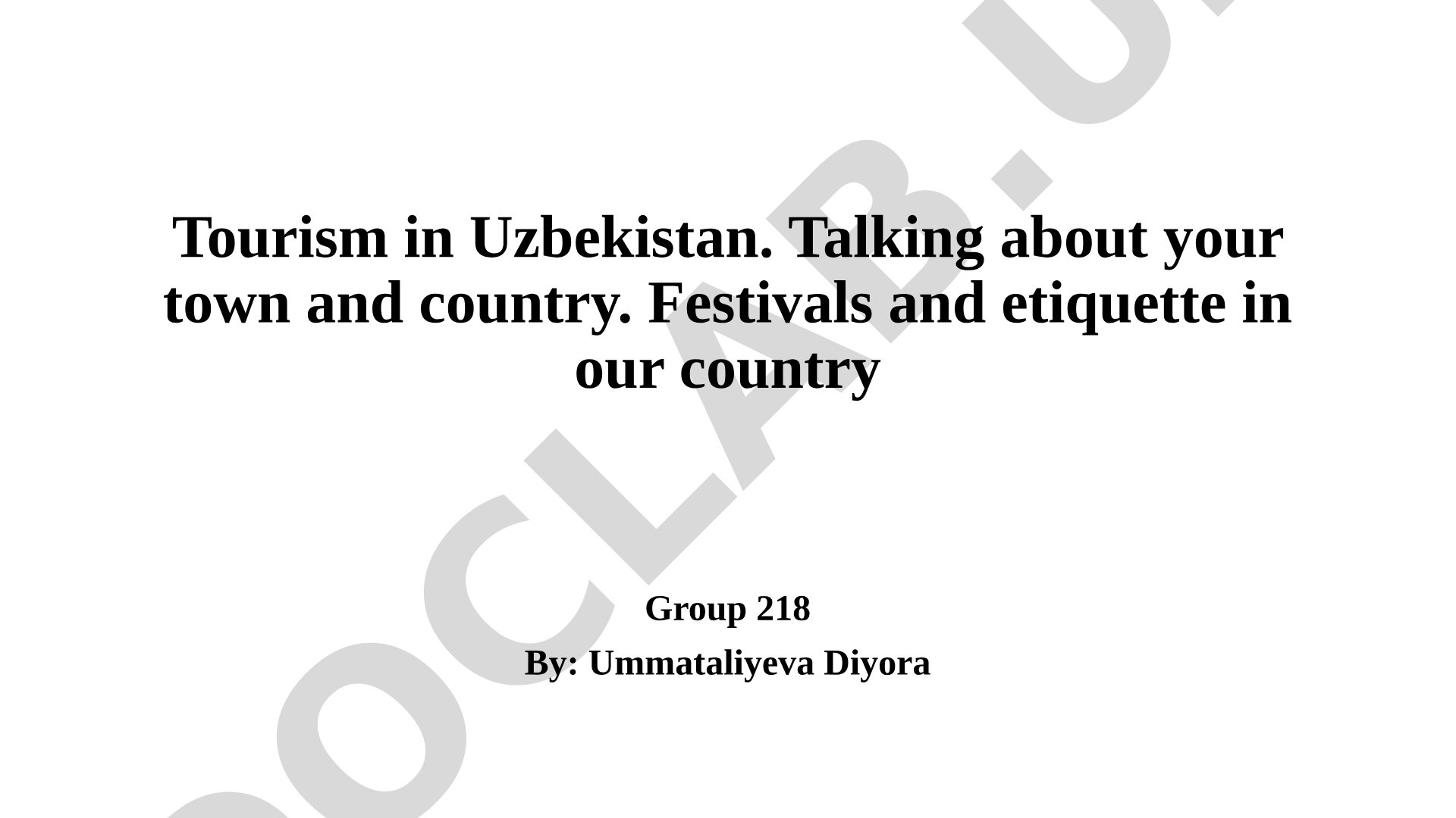 Tourism in Uzbekistan