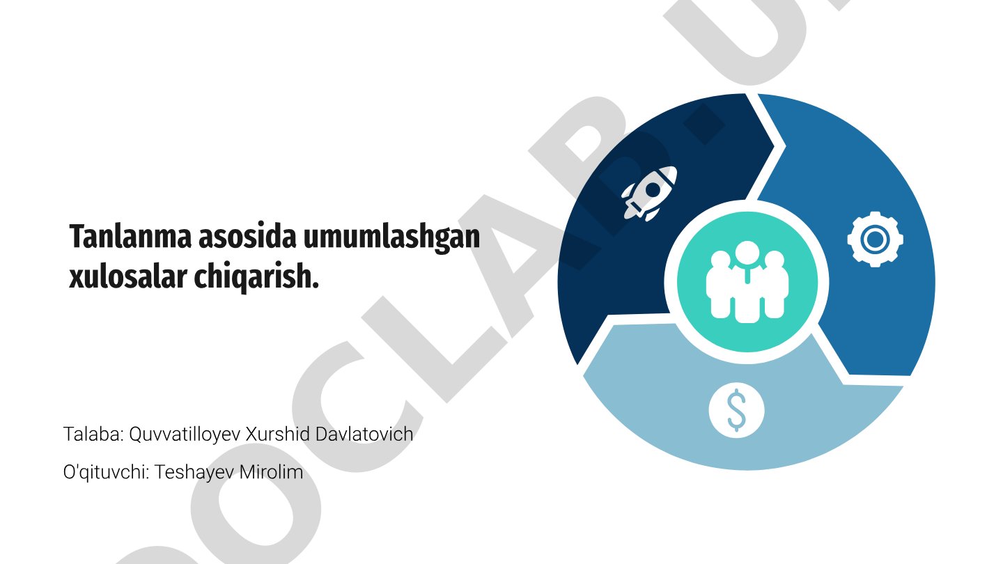 Tanlanma asosida umumlashgan xulosalar chiqarish